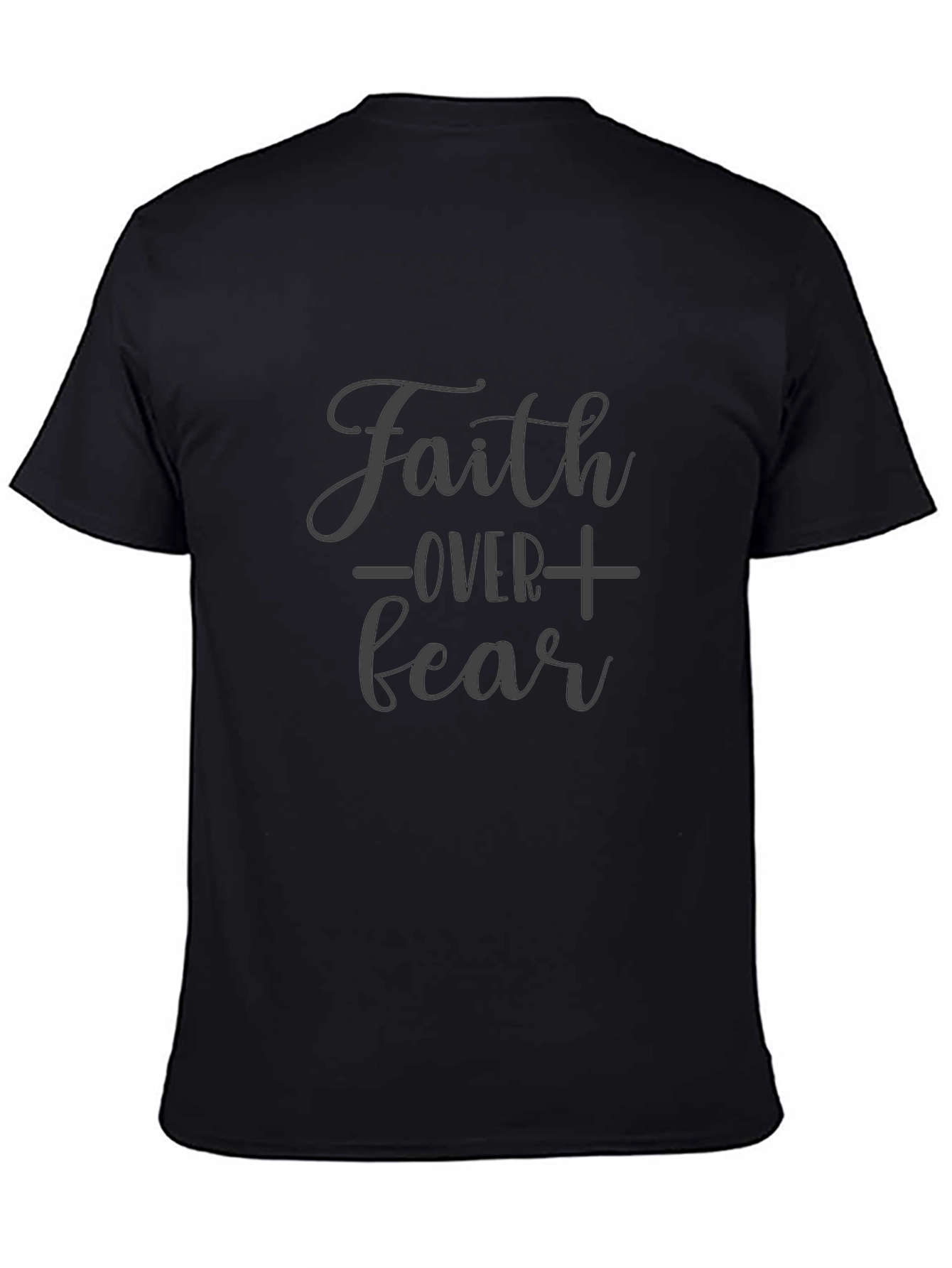 Faith Over Fear Black Graphic Tee for Men