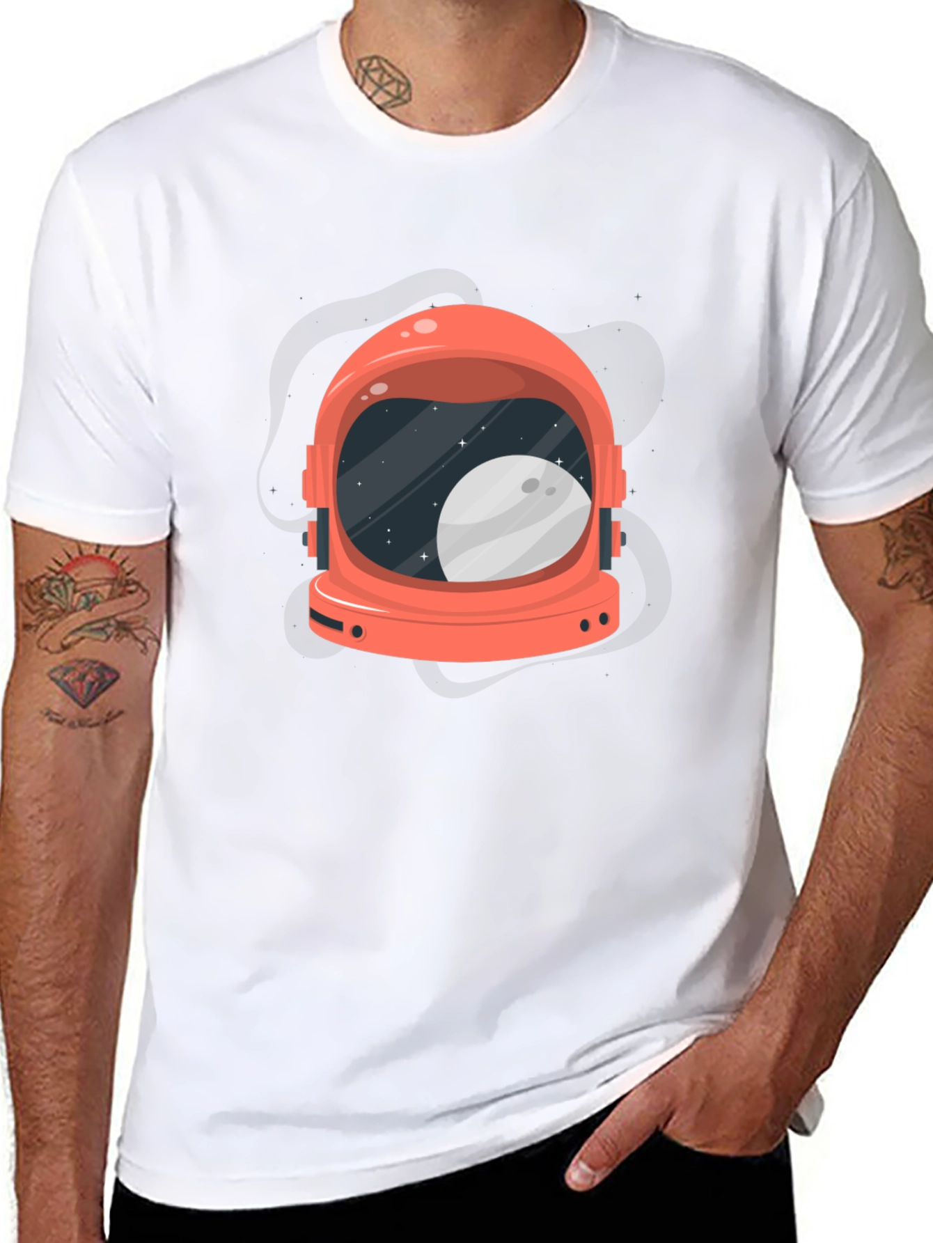 Retro Astronaut Helmet Graphic Tee