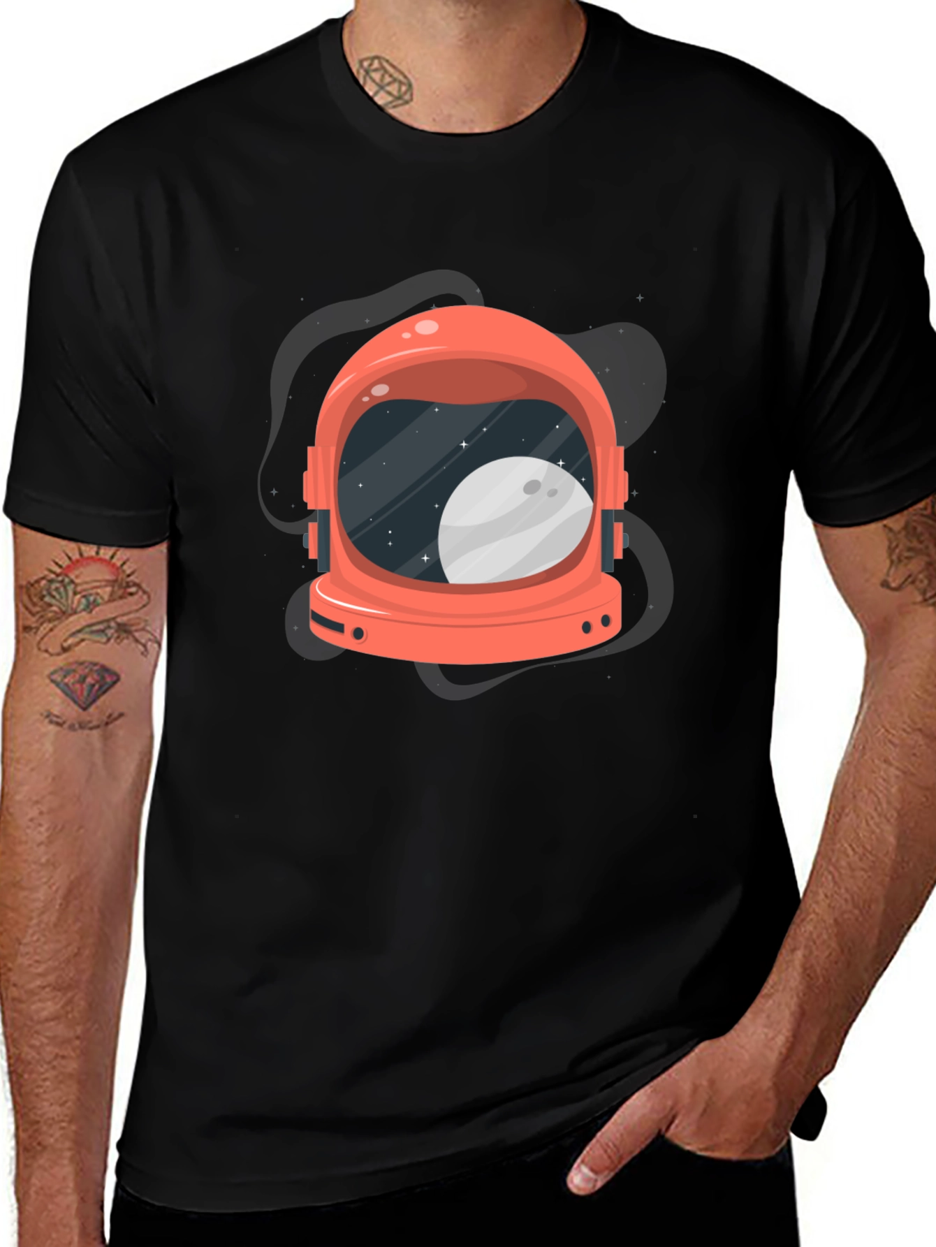 Retro Astronaut Helmet Graphic Tee