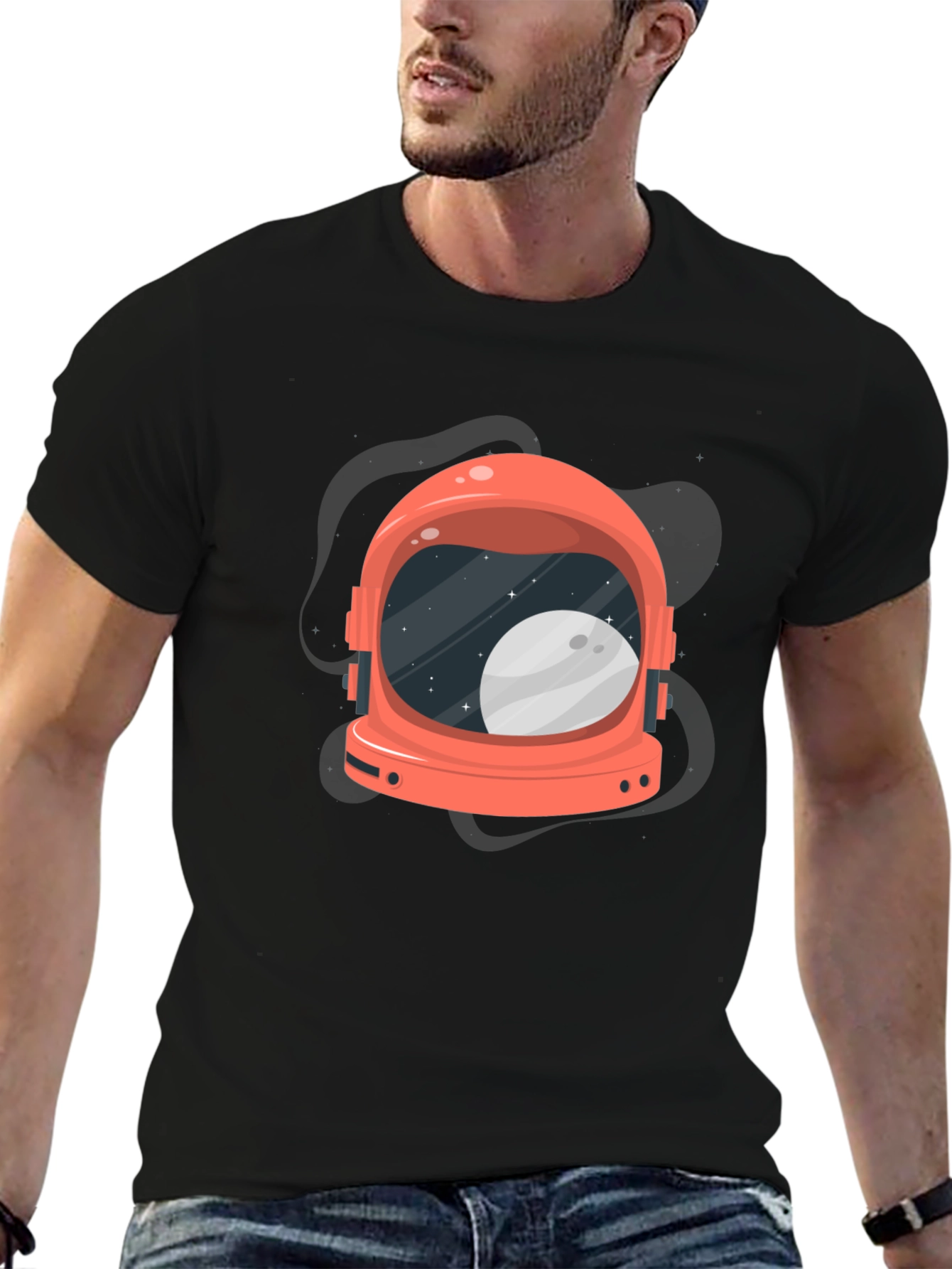 Retro Astronaut Helmet Graphic Tee