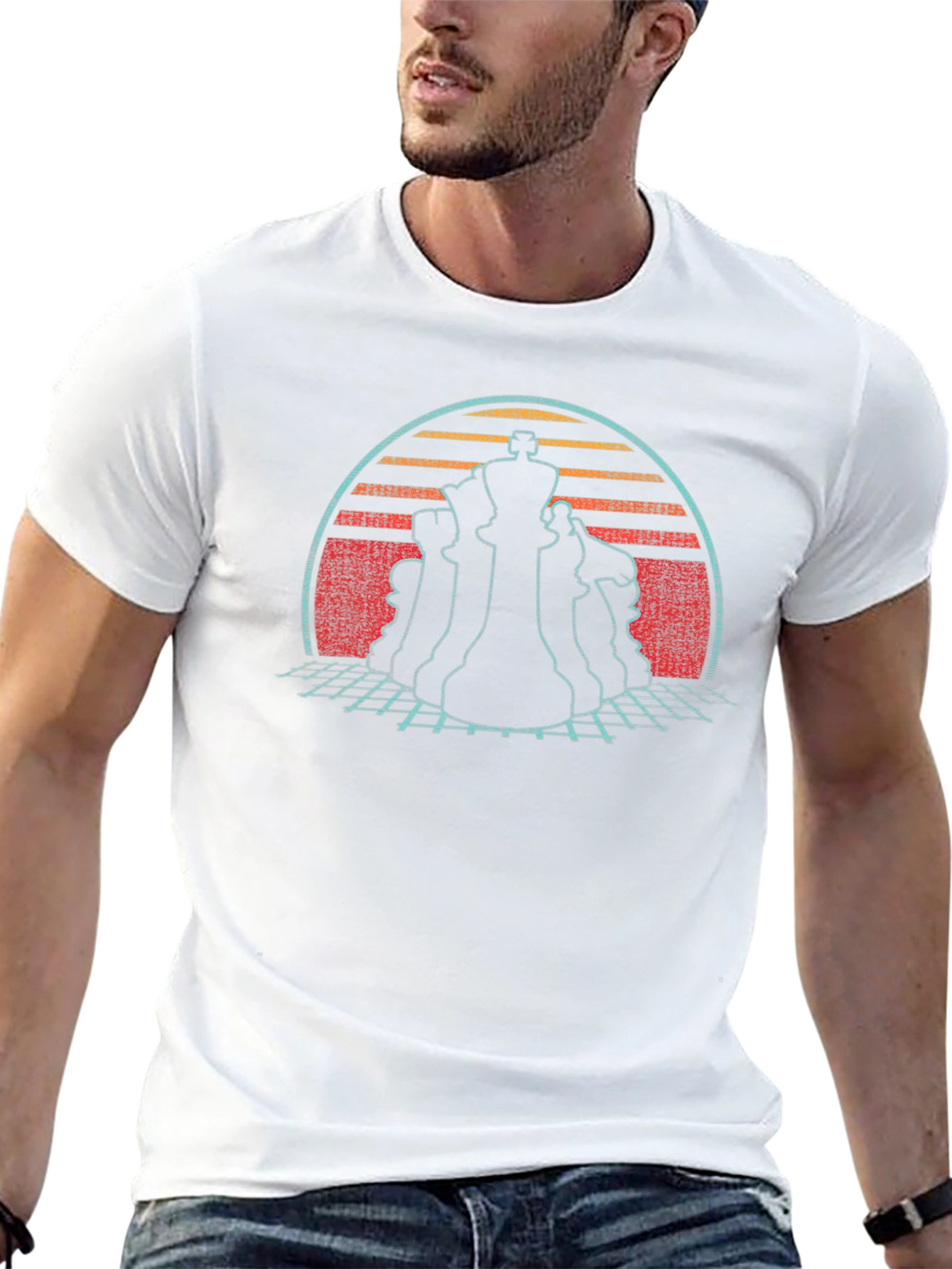 Retro Chess Piece Graphic T-Shirt