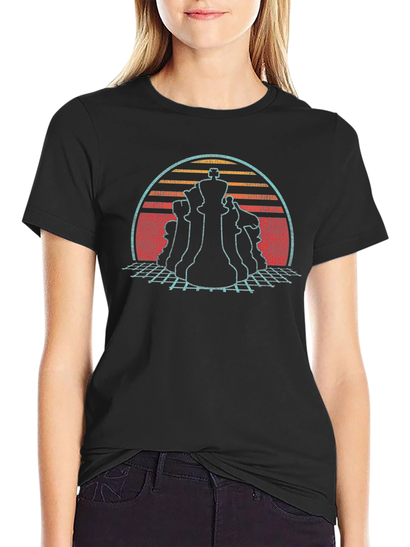 Retro Chess Piece Graphic T-Shirt