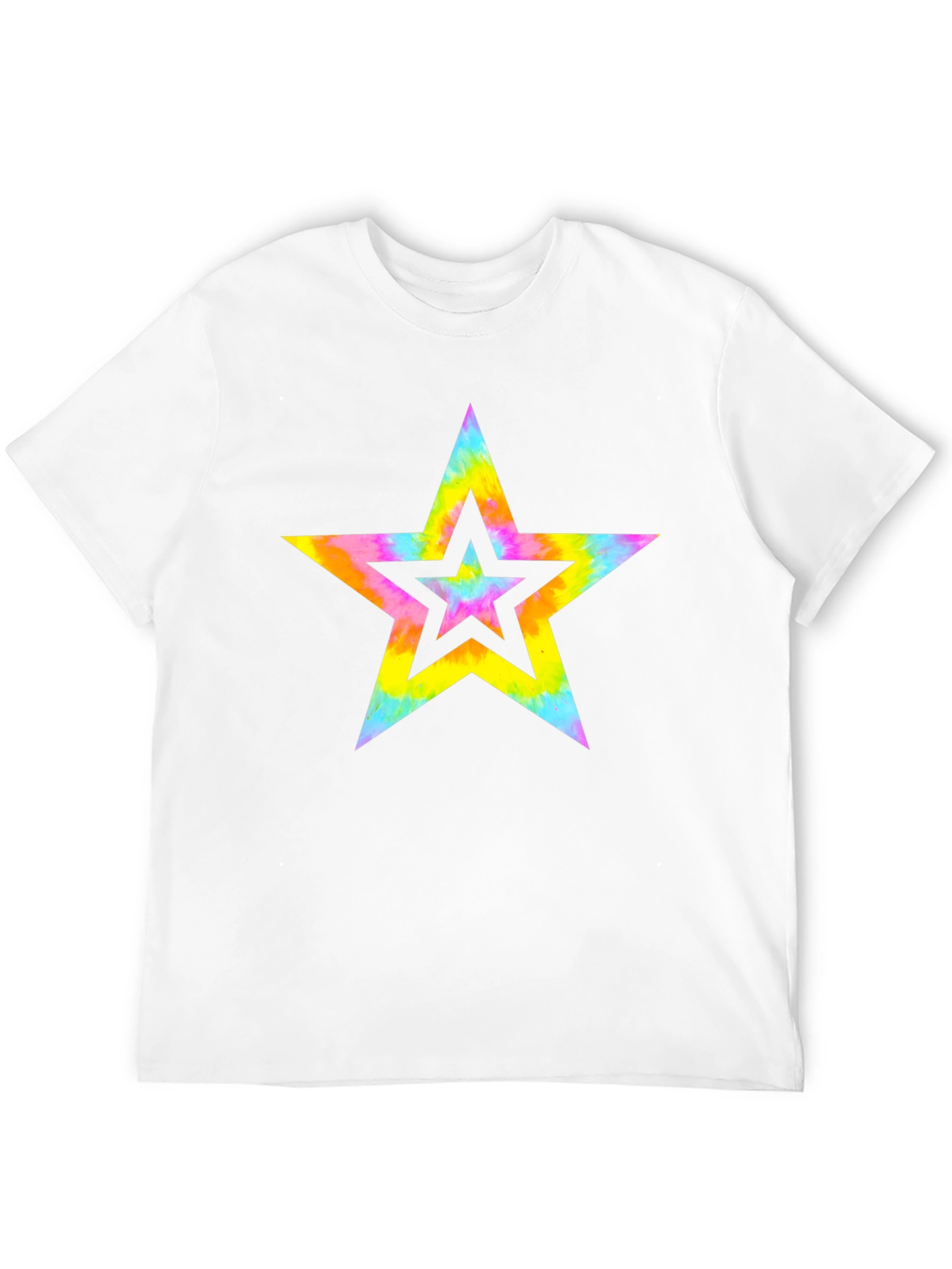 Tie Dye Star Graphic Black T-Shirt