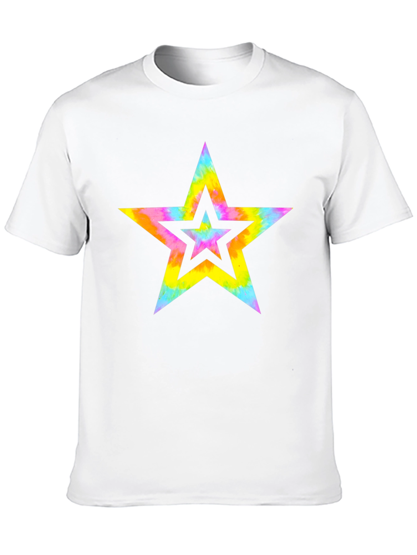Tie Dye Star Graphic Black T-Shirt