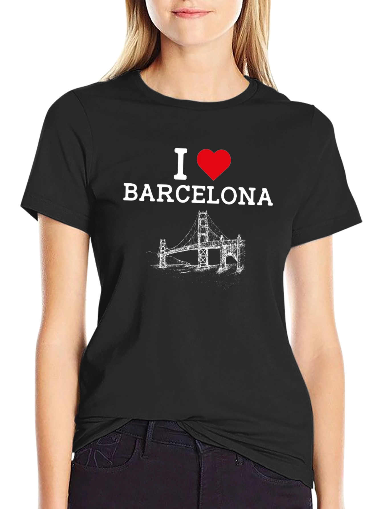 I Love Barcelona T-Shirt - Black Graphic Tee
