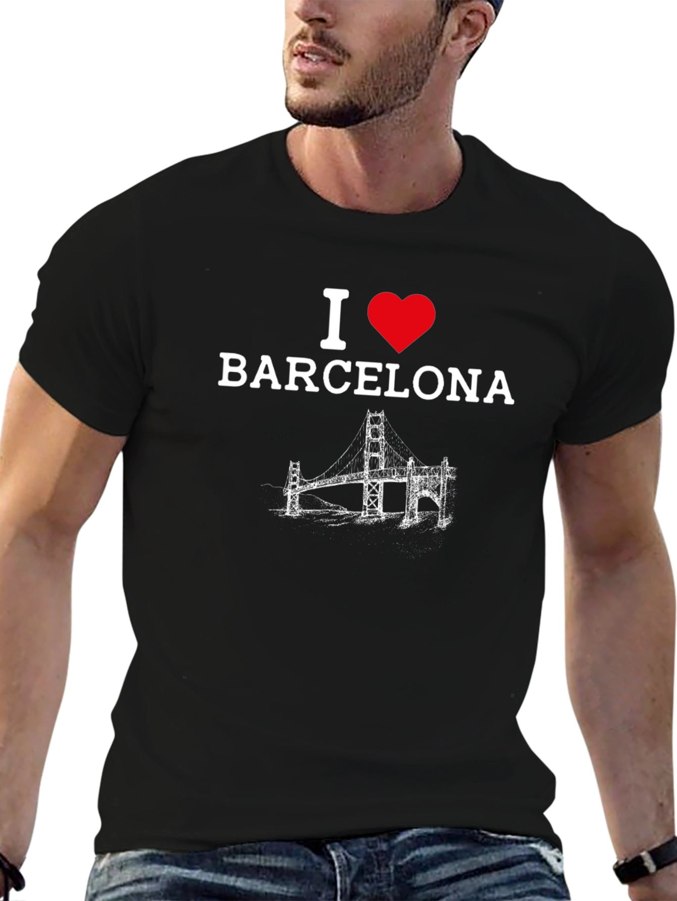 I Love Barcelona T-Shirt - Black Graphic Tee