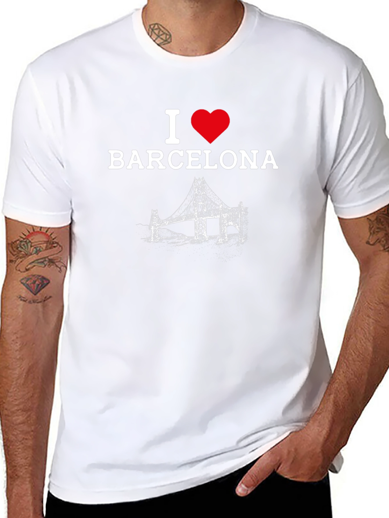 I Love Barcelona T-Shirt - Black Graphic Tee