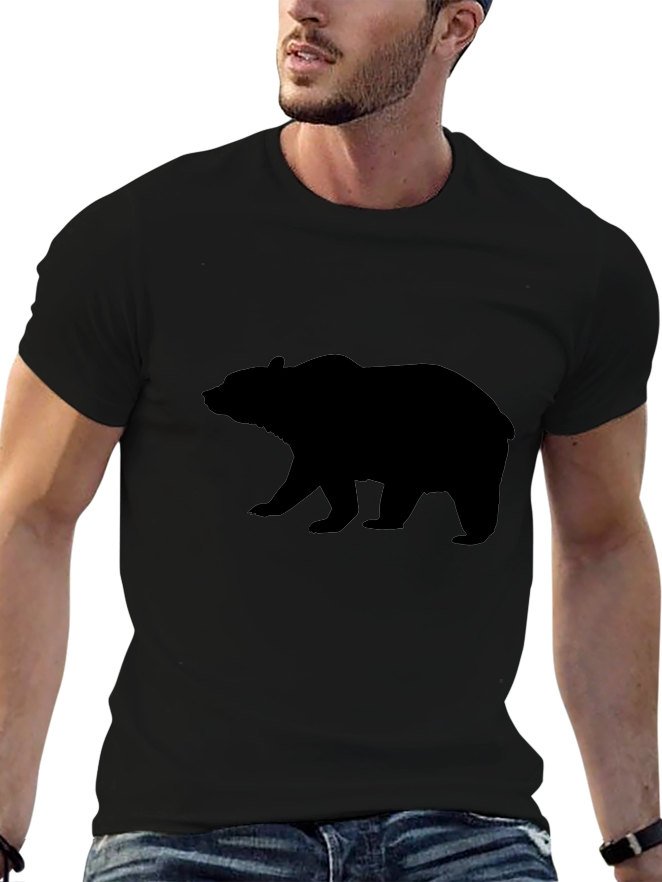 Bear Silhouette Black T-Shirt