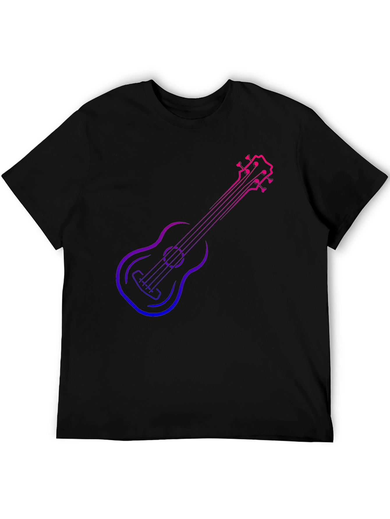 Gradient Ukulele Graphic T-Shirt - Black