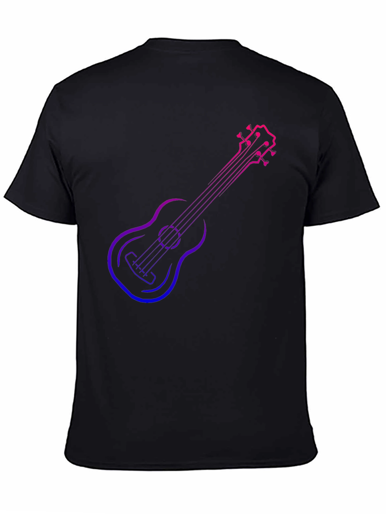 Gradient Ukulele Graphic T-Shirt - Black