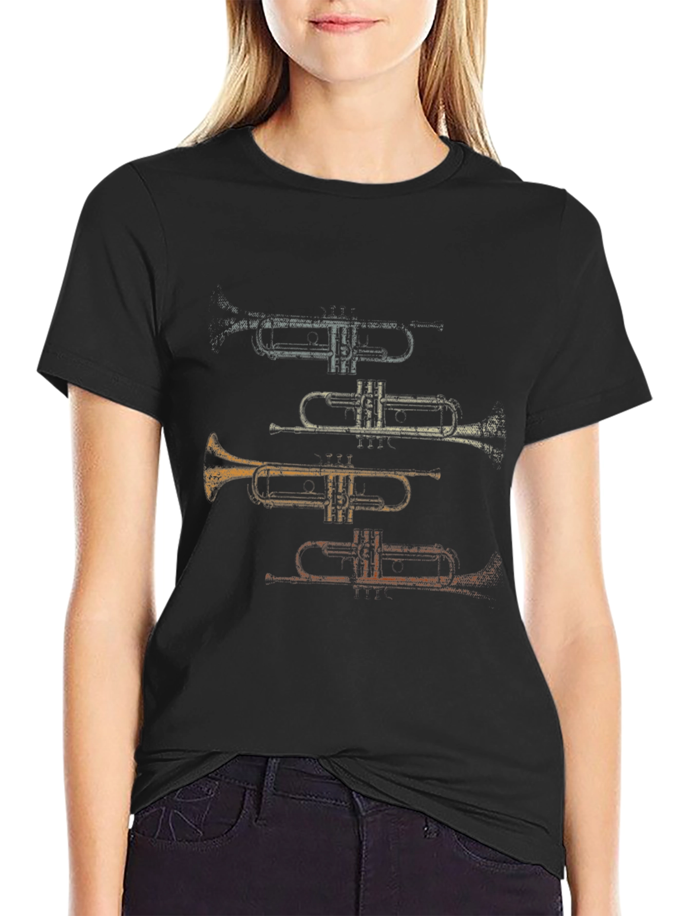 Trumpet Stack Graphic Tee - Musicians Casual Wear