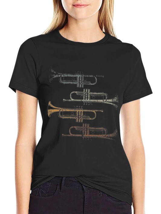 Trumpet Stack Graphic Tee - Musicians Casual Wear