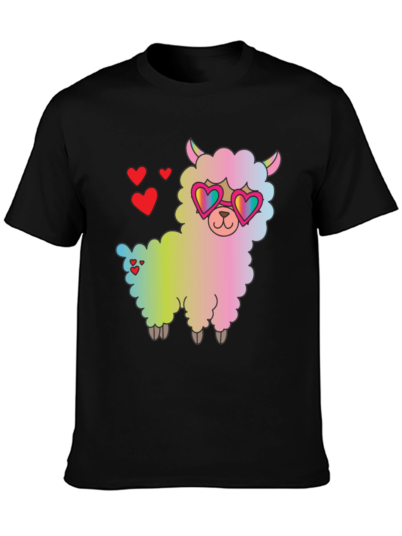 Llama Love T-Shirt - Cute Heart Sunglasses Graphic Tee