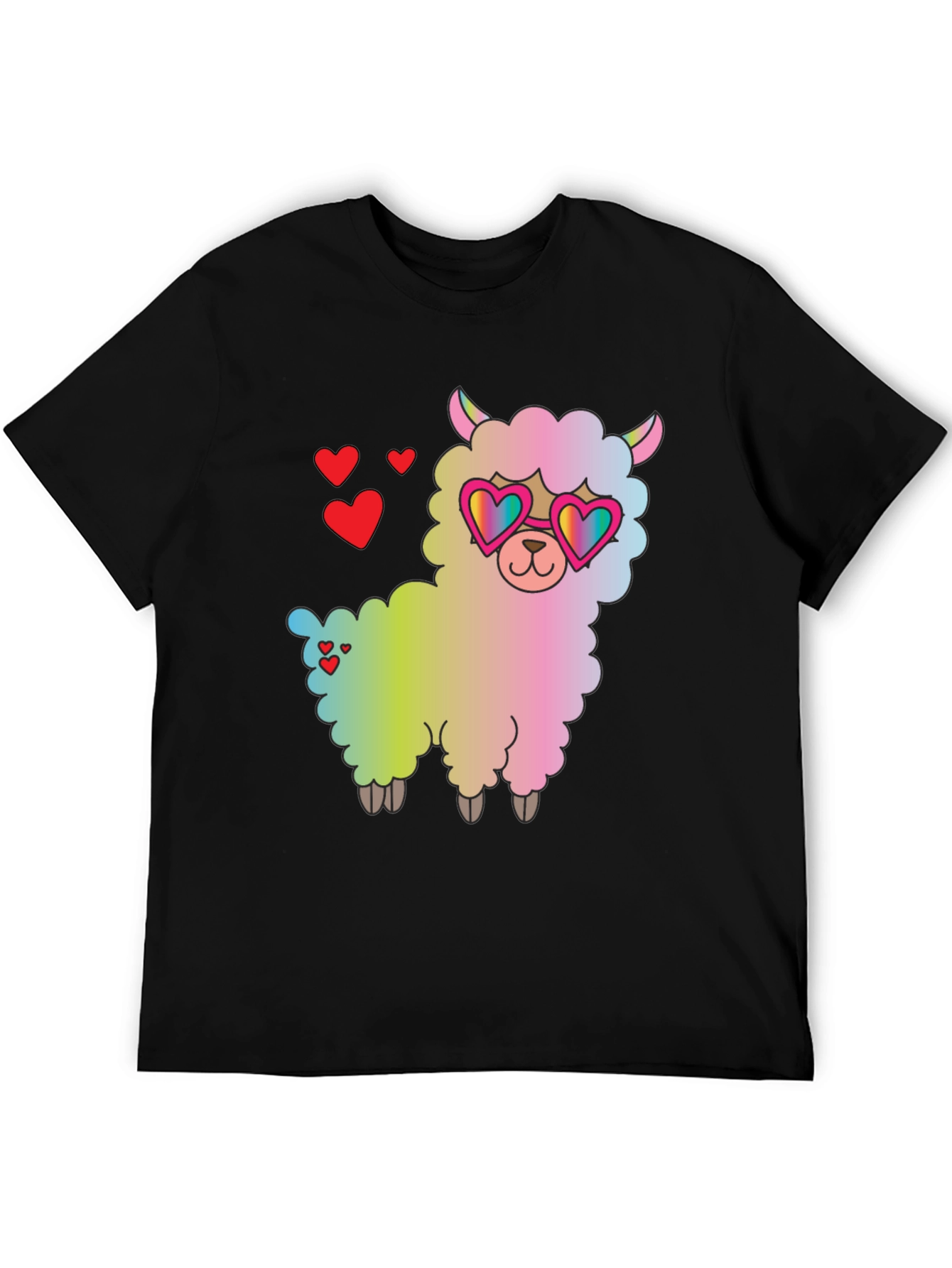 Llama Love T-Shirt - Cute Heart Sunglasses Graphic Tee