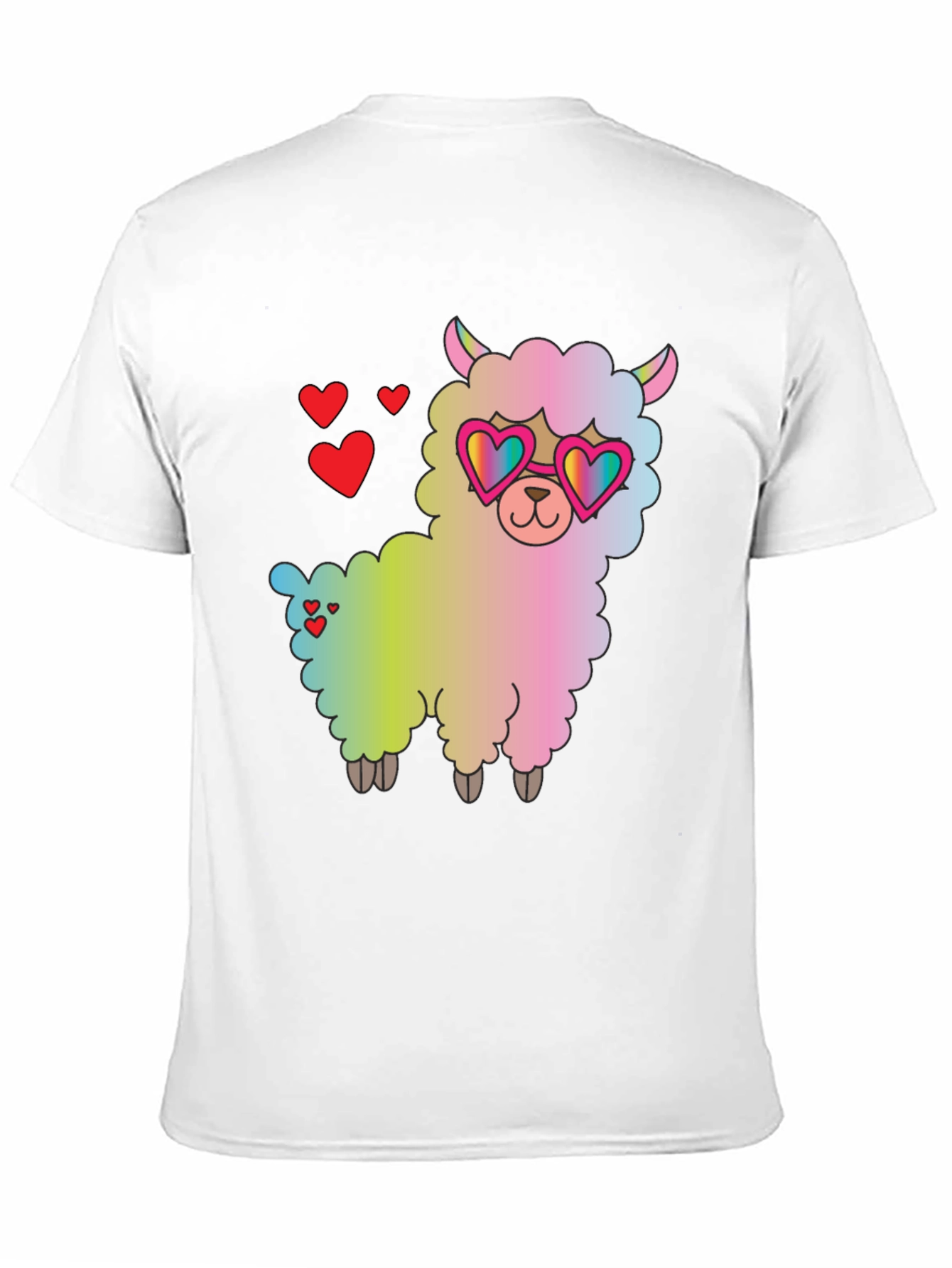Llama Love T-Shirt - Cute Heart Sunglasses Graphic Tee