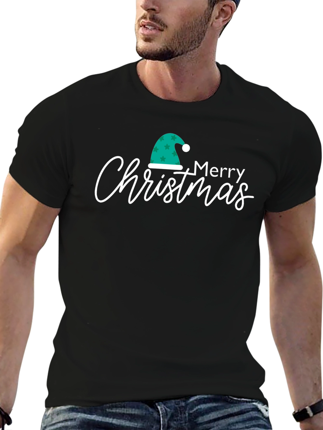 Festive Merry Christmas Graphic Tee - Holiday Apparel
