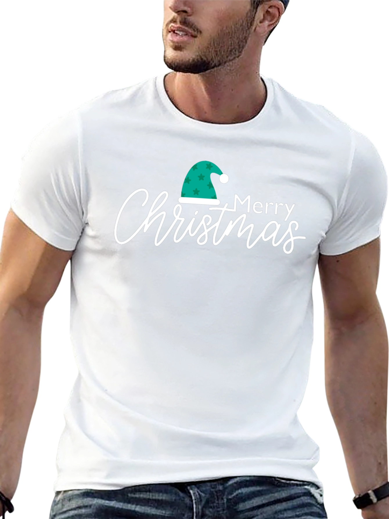 Festive Merry Christmas Graphic Tee - Holiday Apparel