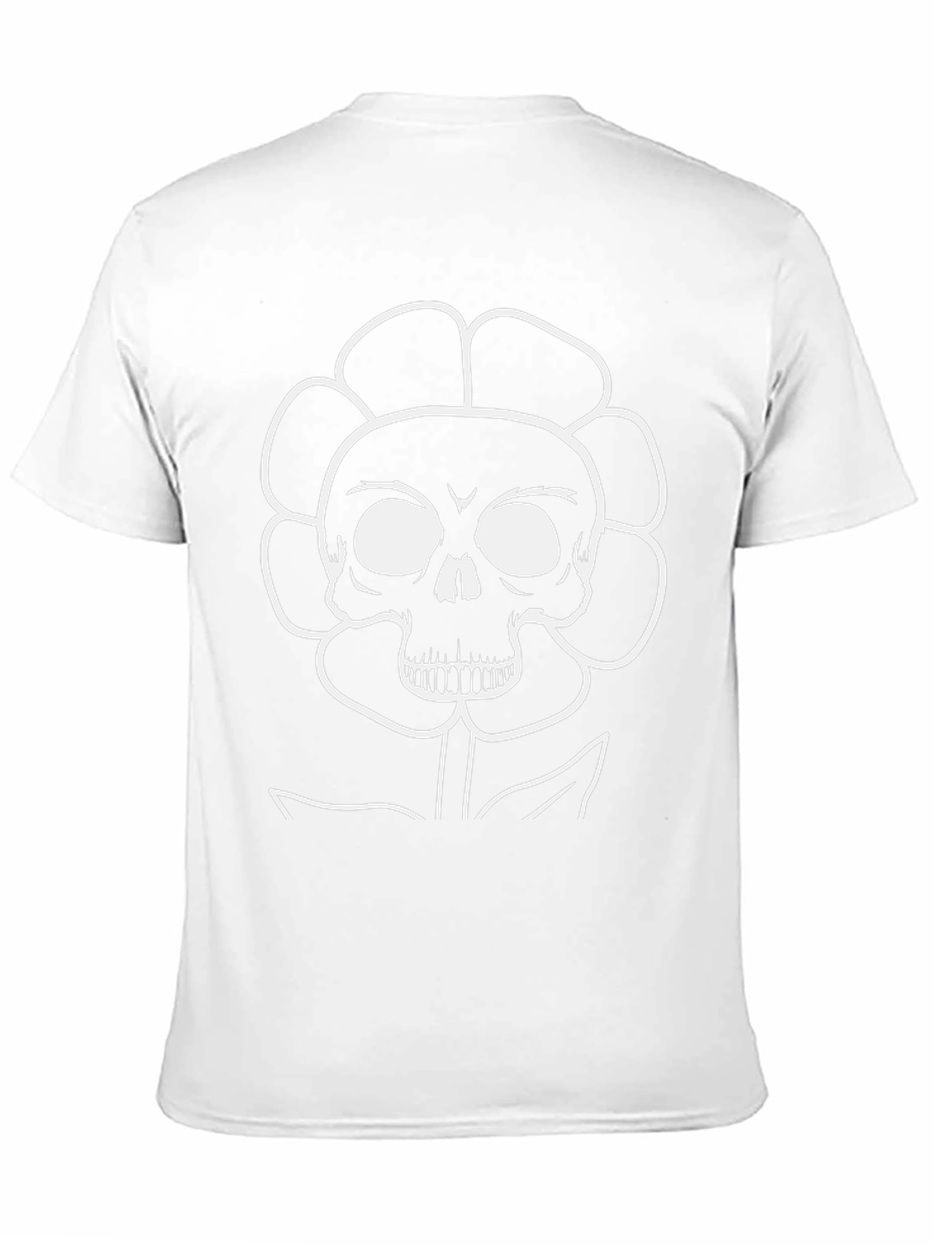 Skull Flower Graphic Black T-Shirt