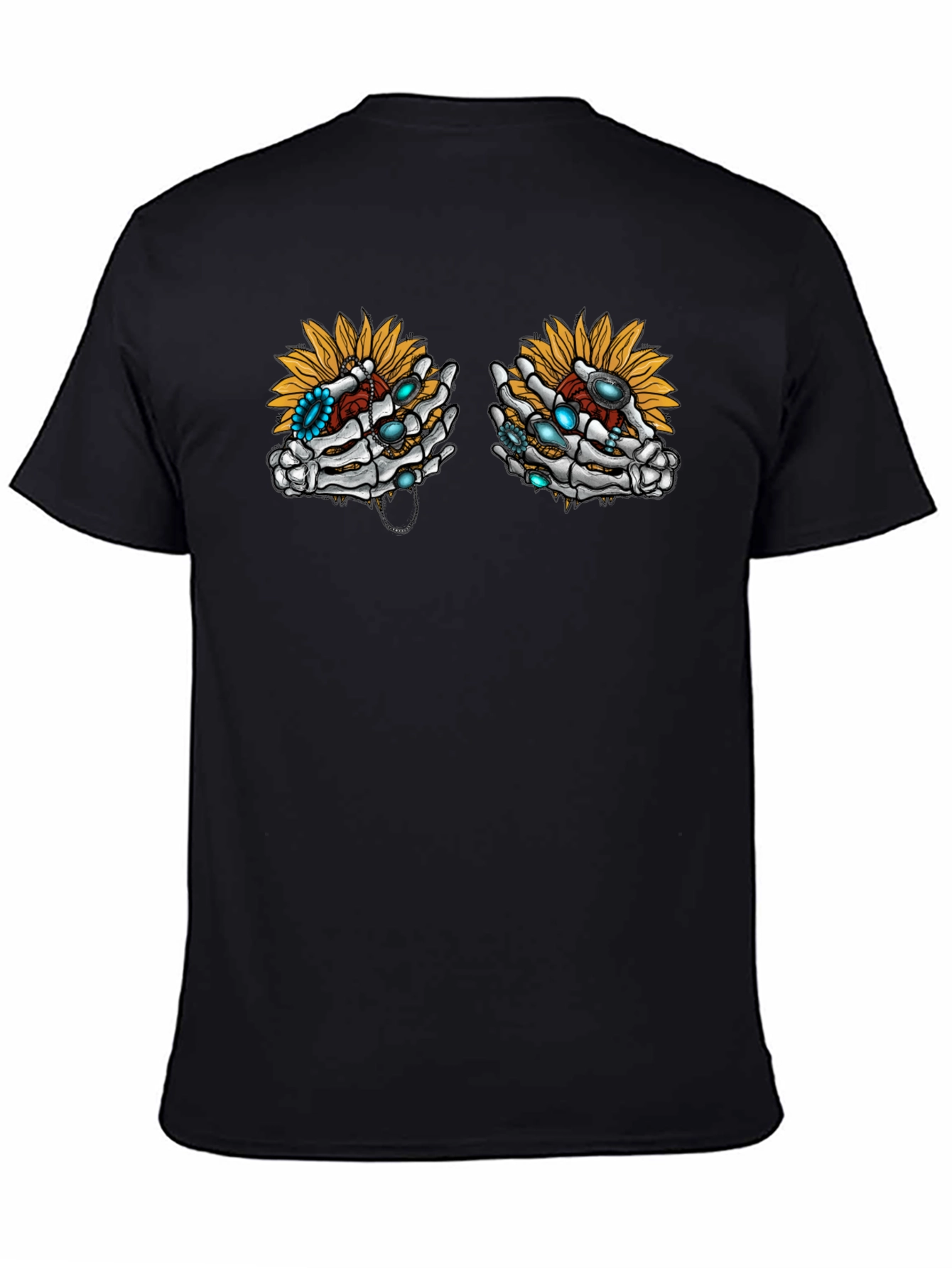 Skeleton Hand Sunflower Graphic Tee