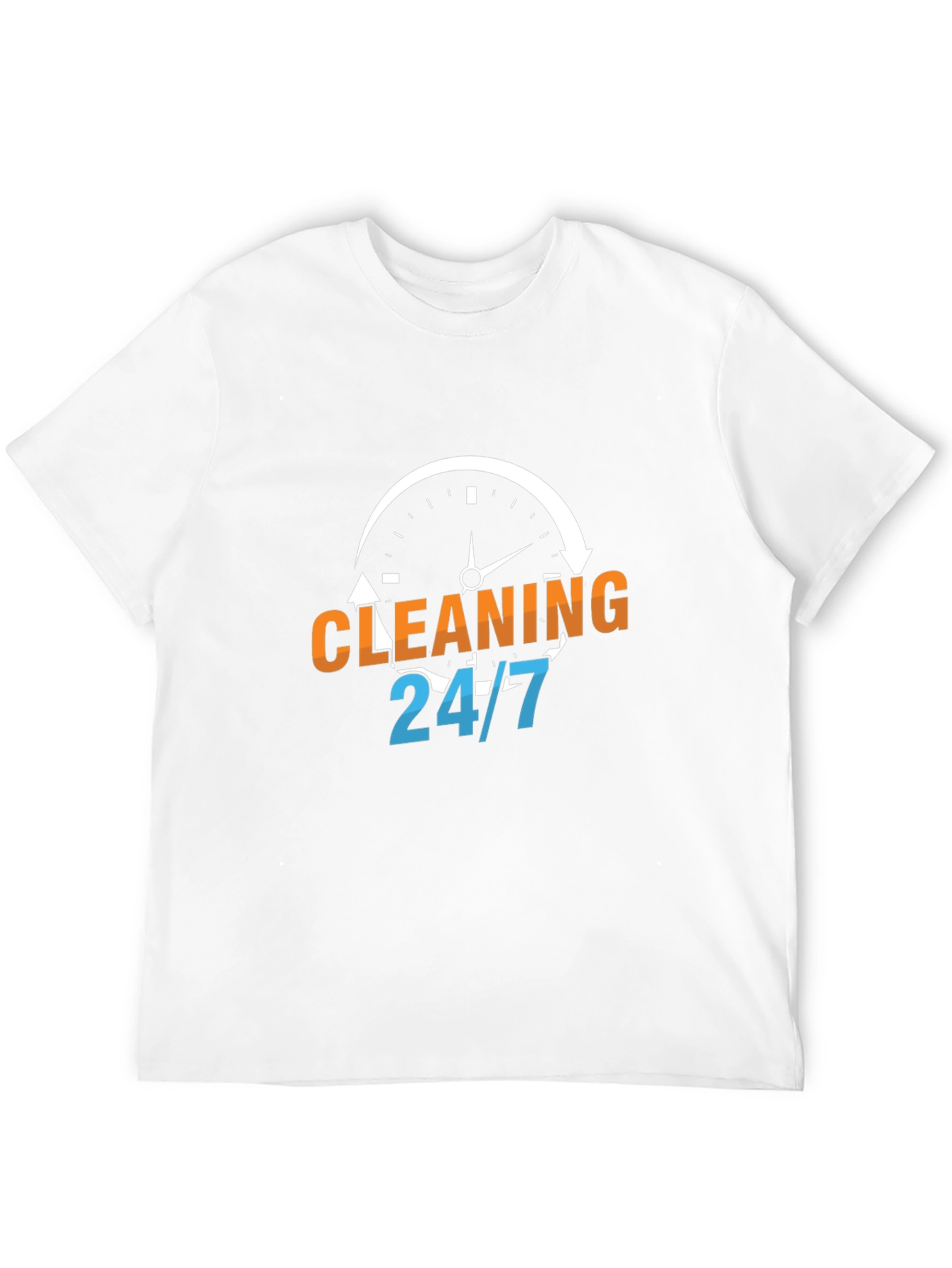 Cleaning 24/7 Graphic Tee - Black Cotton T-Shirt