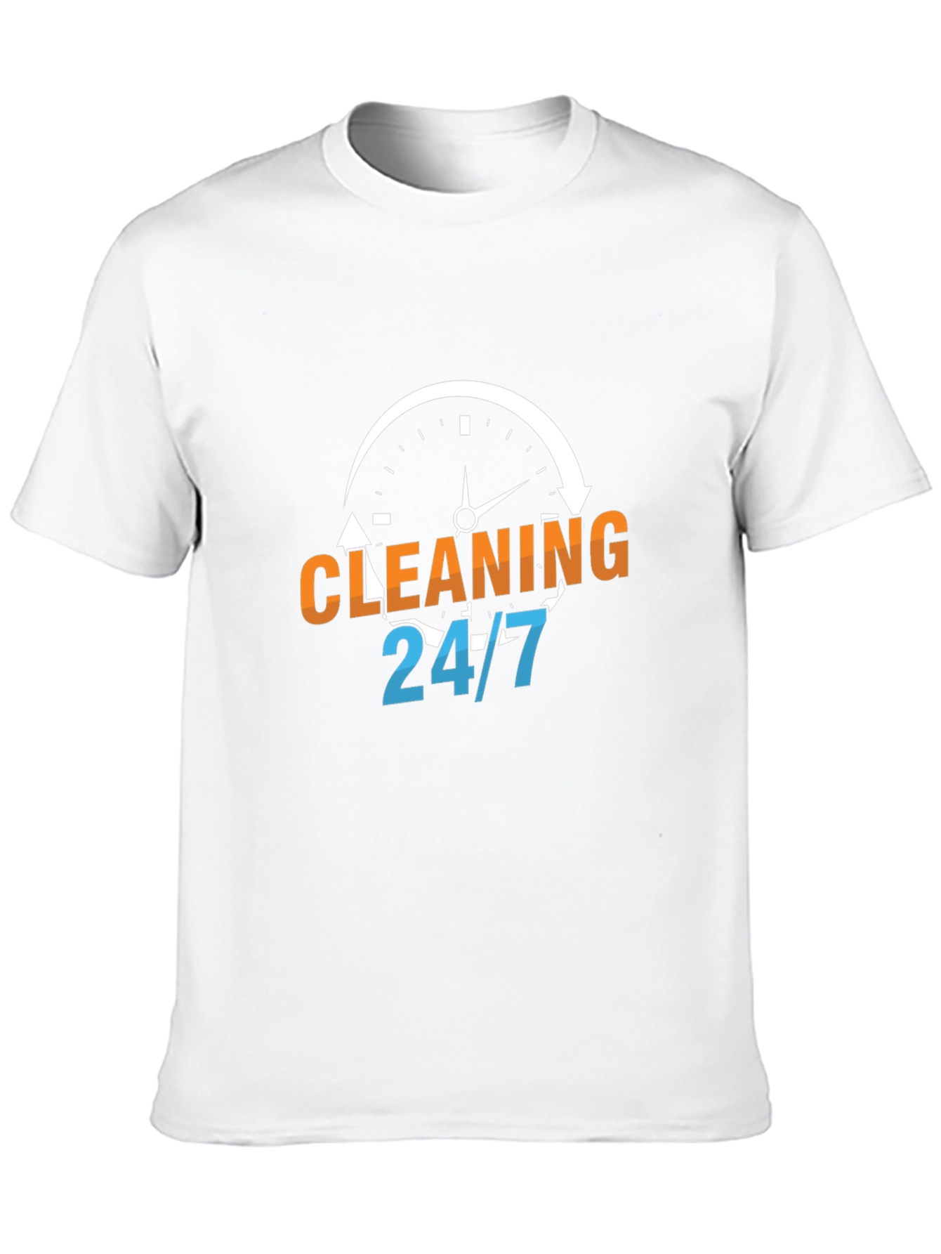 Cleaning 24/7 Graphic Tee - Black Cotton T-Shirt