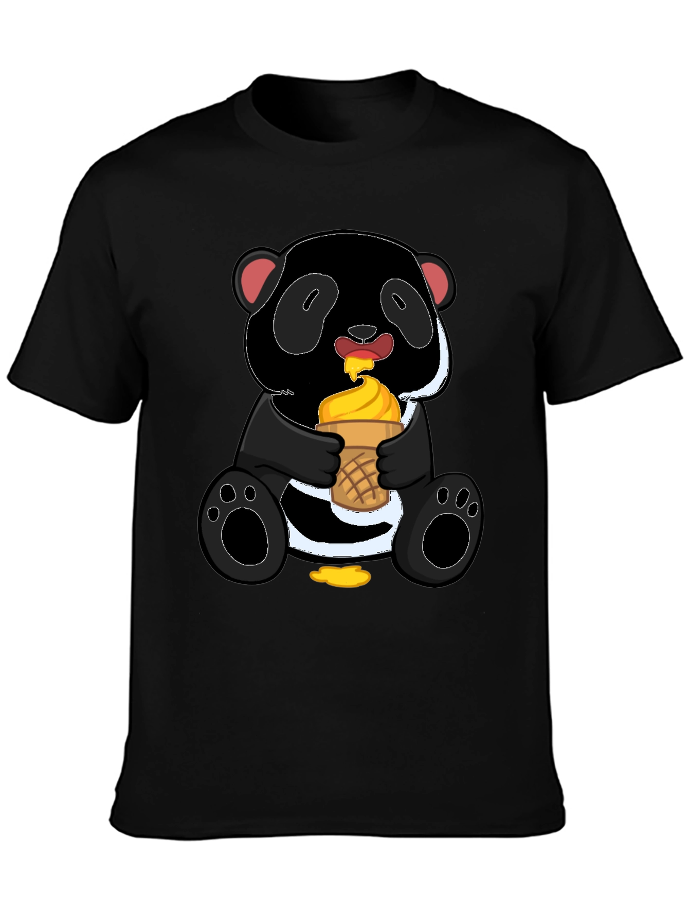 Panda Eating Ice Cream Graphic Tee
