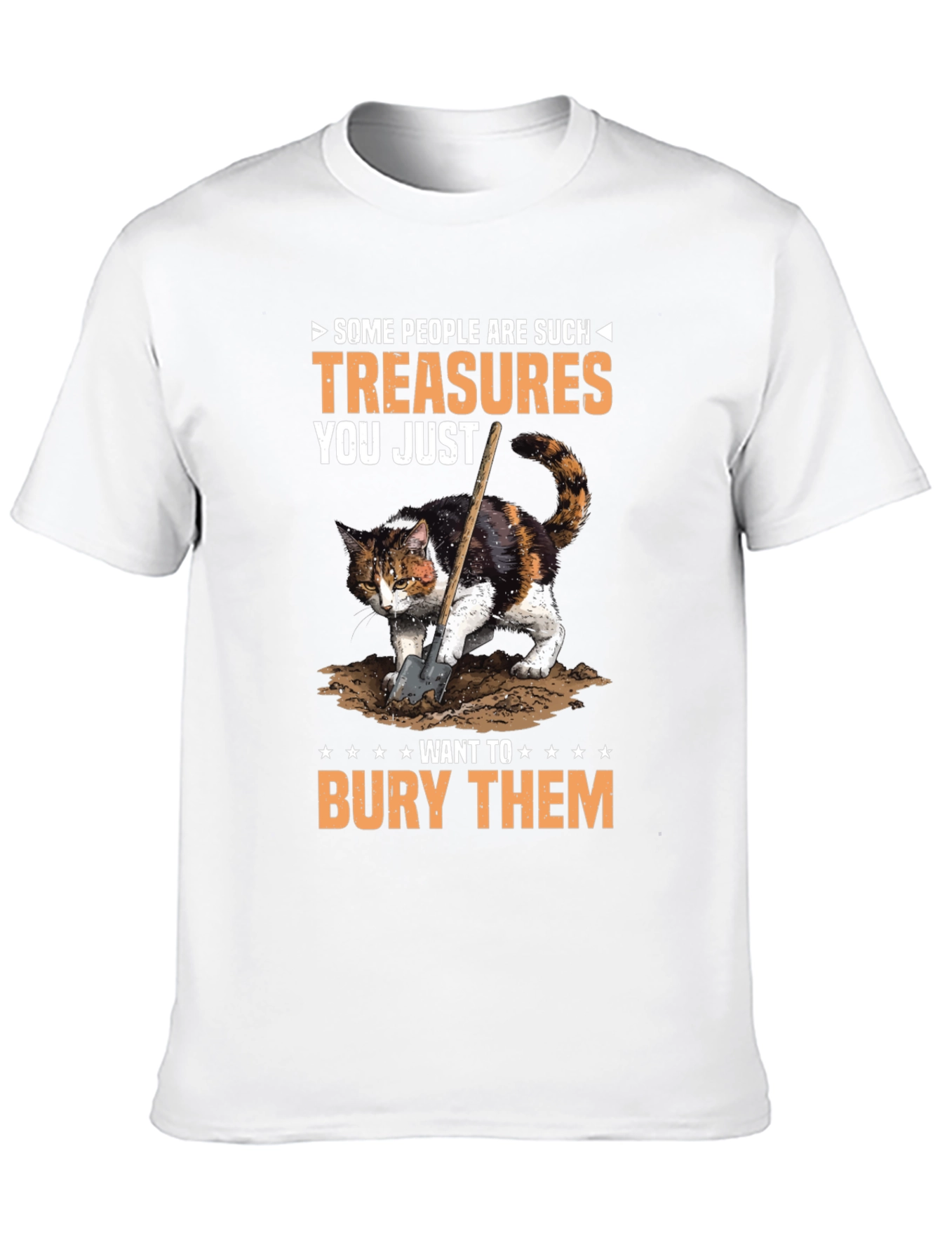 Humorous Cat T-Shirt: Bury the Treasures!