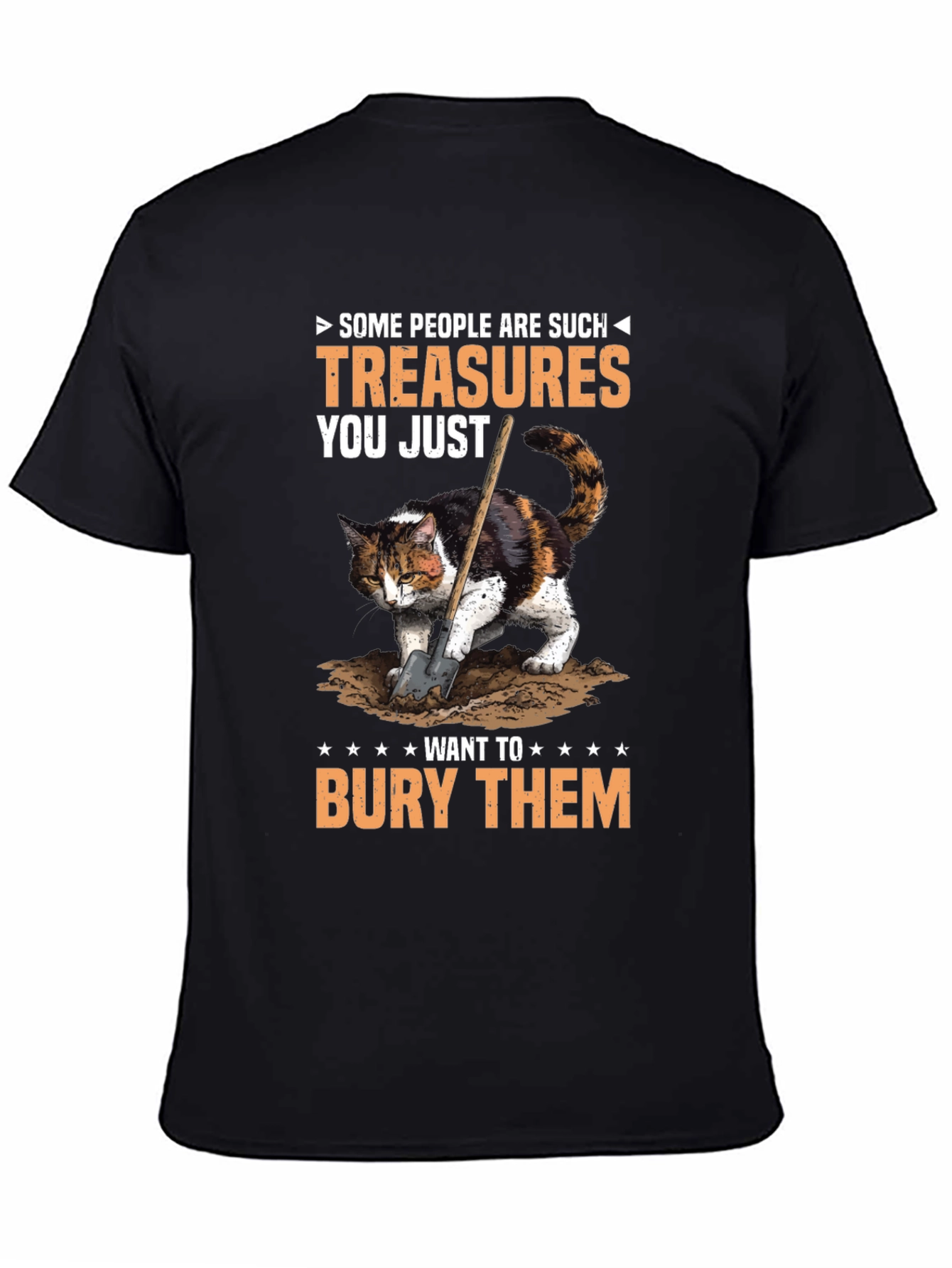 Humorous Cat T-Shirt: Bury the Treasures!