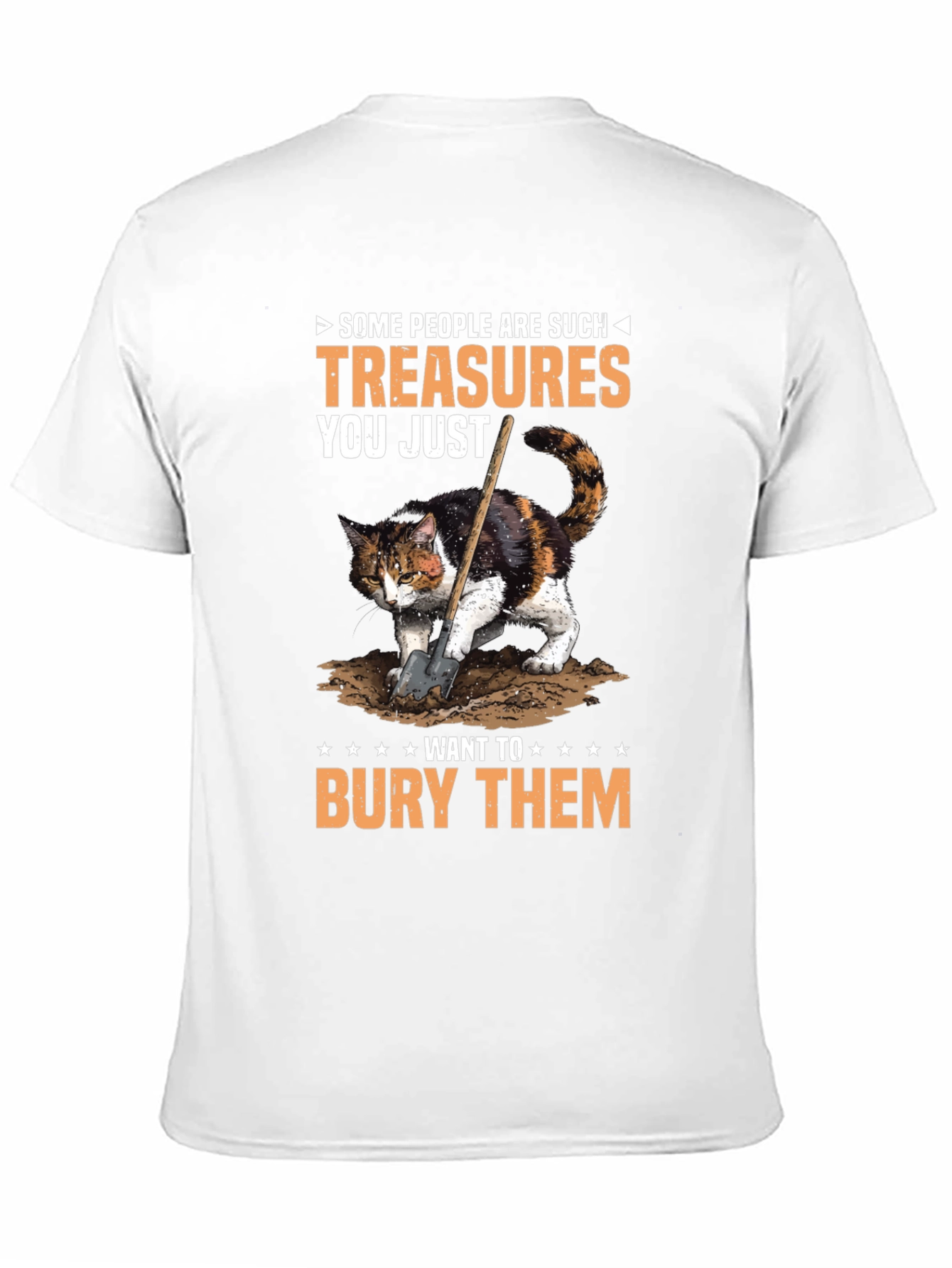 Humorous Cat T-Shirt: Bury the Treasures!