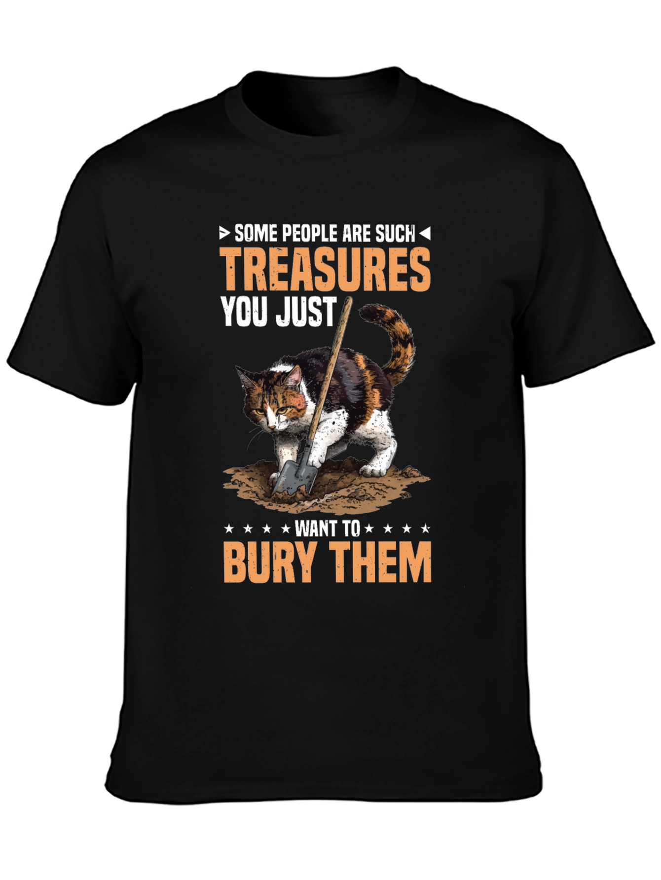 Humorous Cat T-Shirt: Bury the Treasures!
