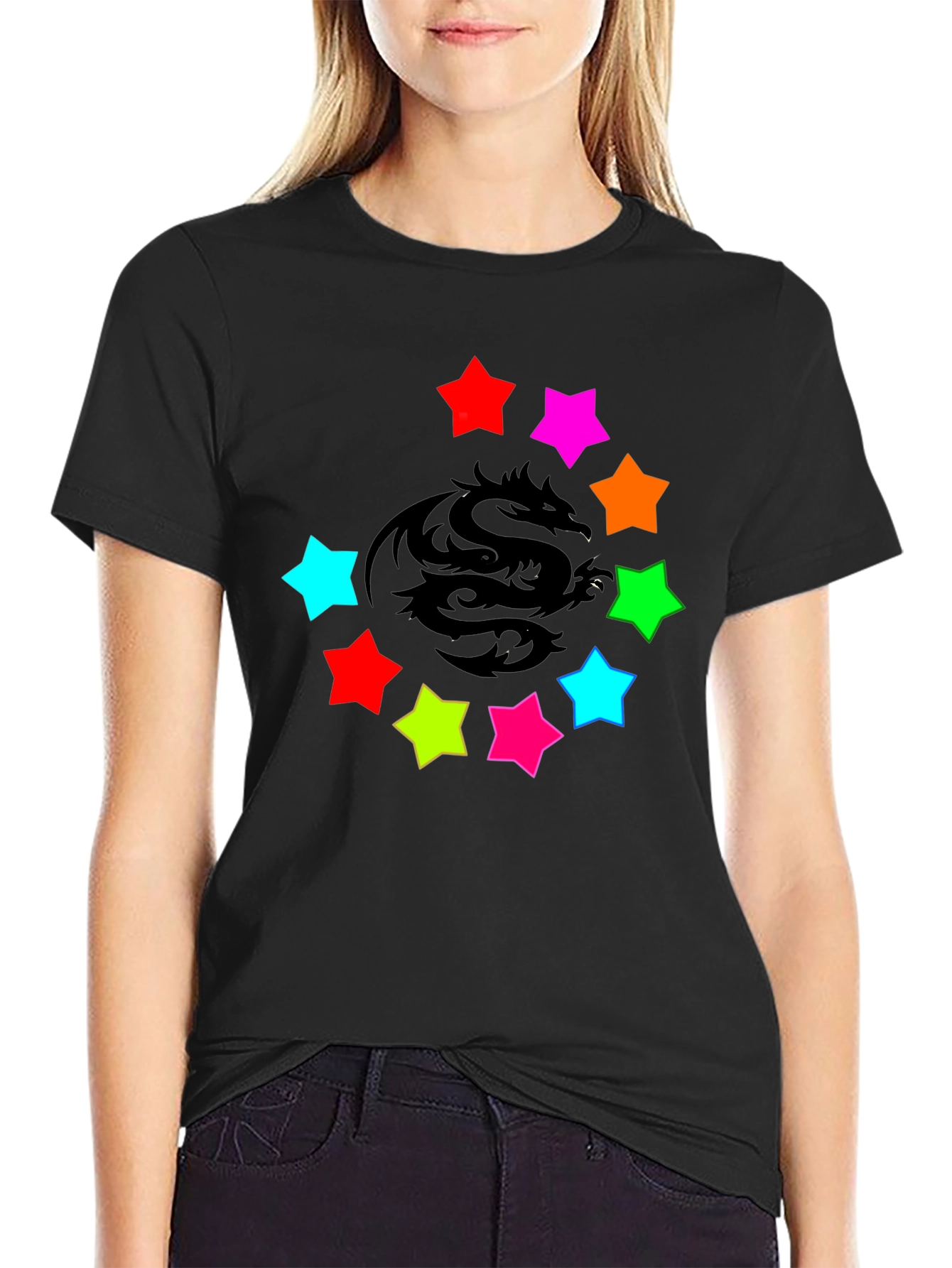 Dragon Star Graphic Black T-Shirt