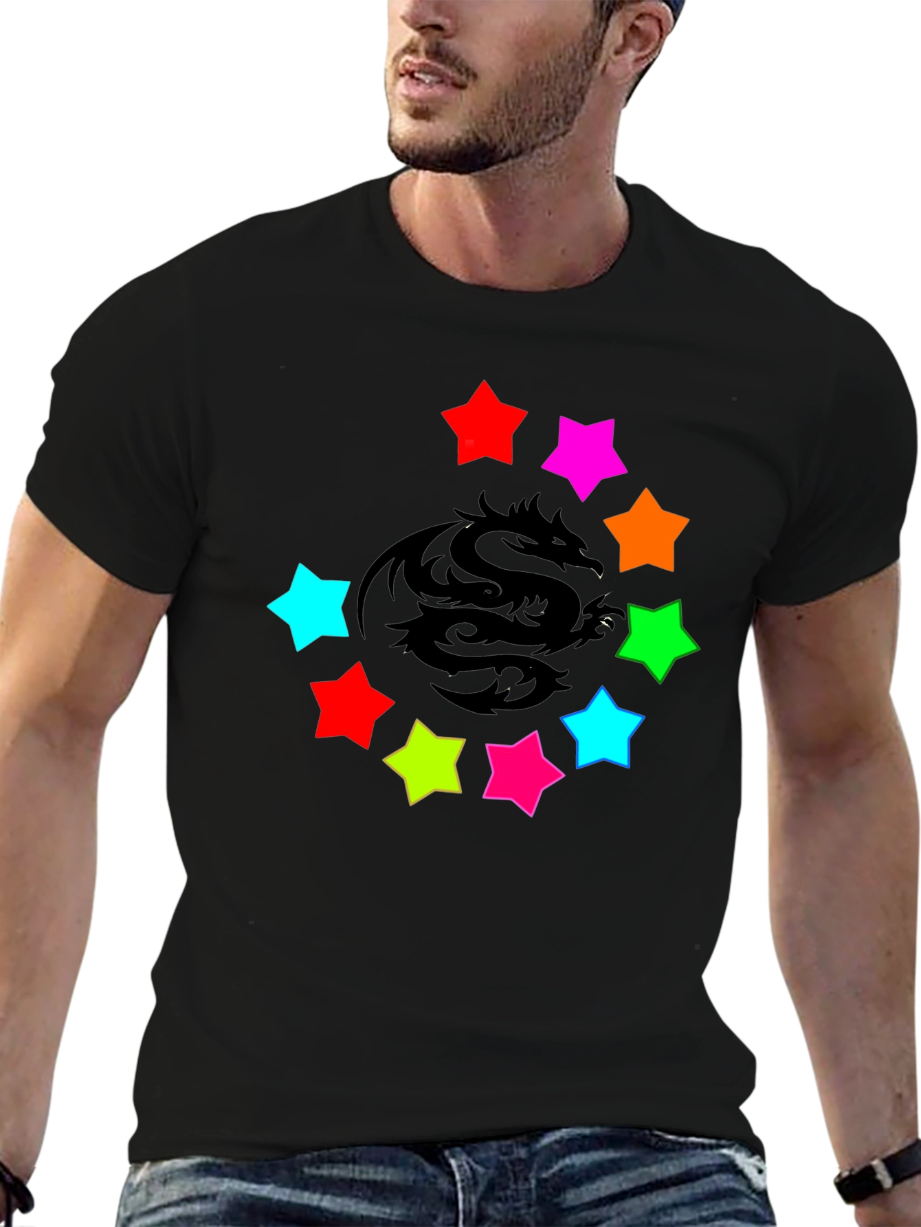 Dragon Star Graphic Black T-Shirt