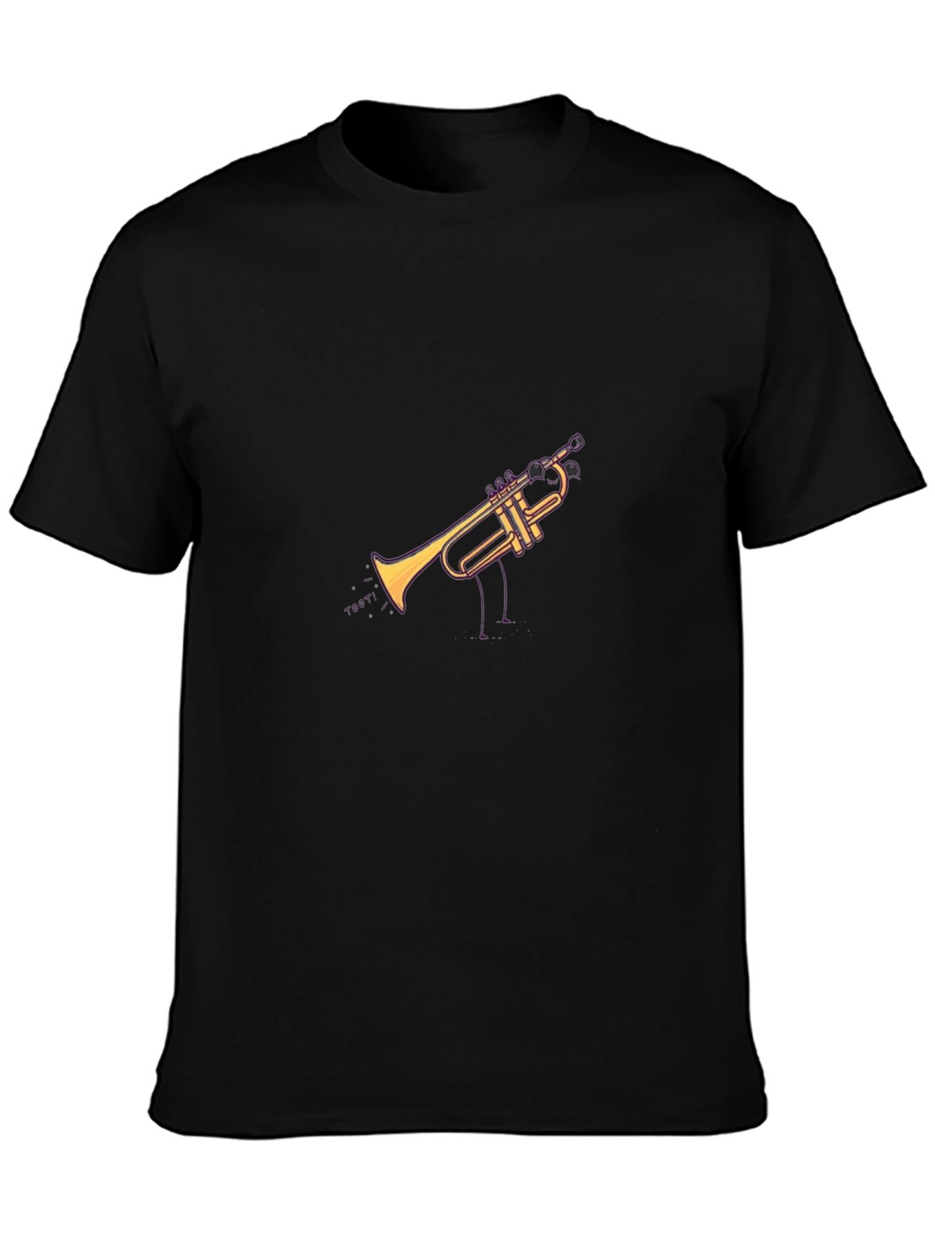 Trumpet Graphic T-Shirt - Black Cotton Tee