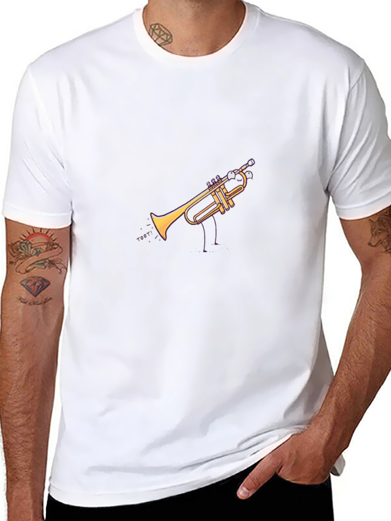 Trumpet Graphic T-Shirt - Black Cotton Tee