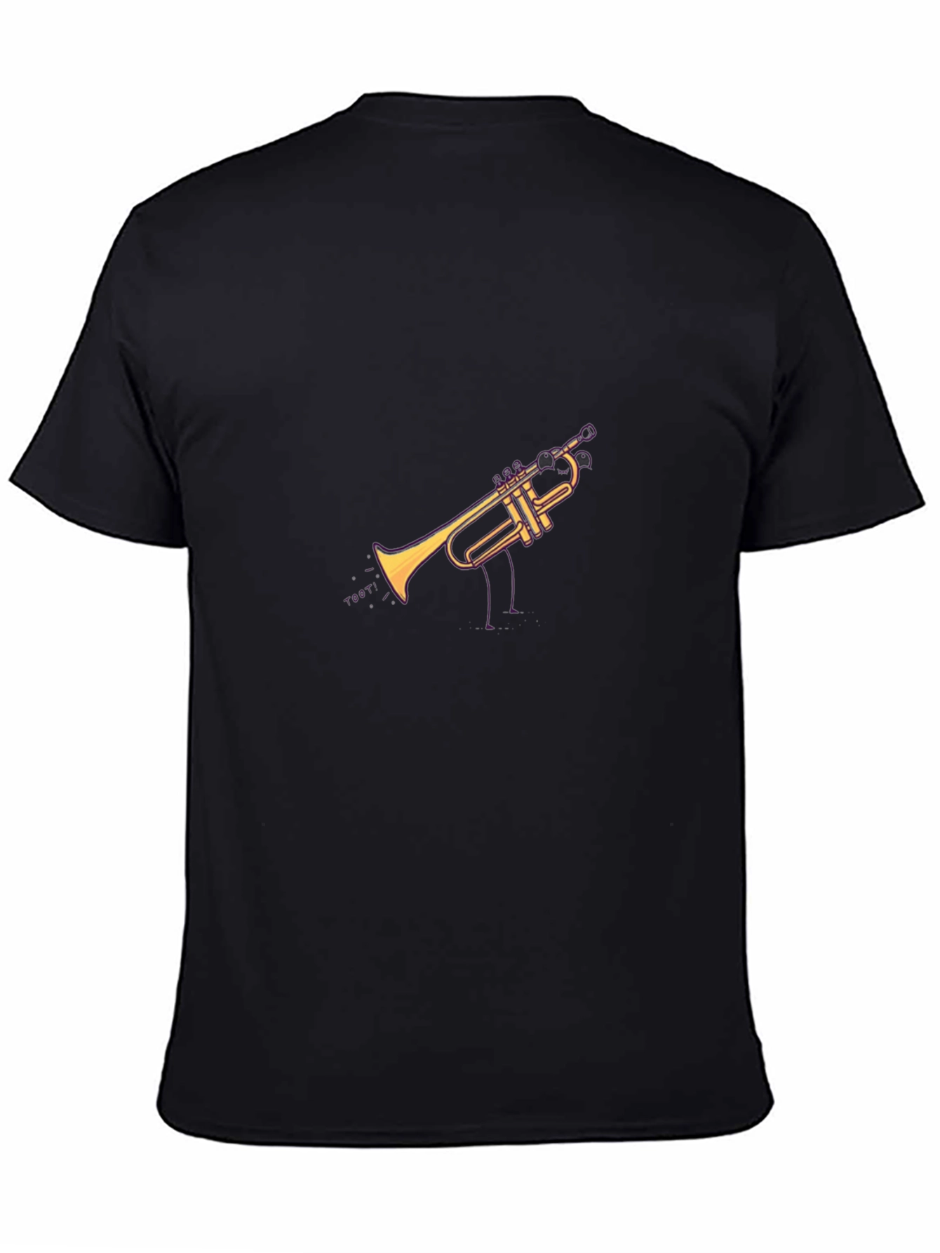 Trumpet Graphic T-Shirt - Black Cotton Tee