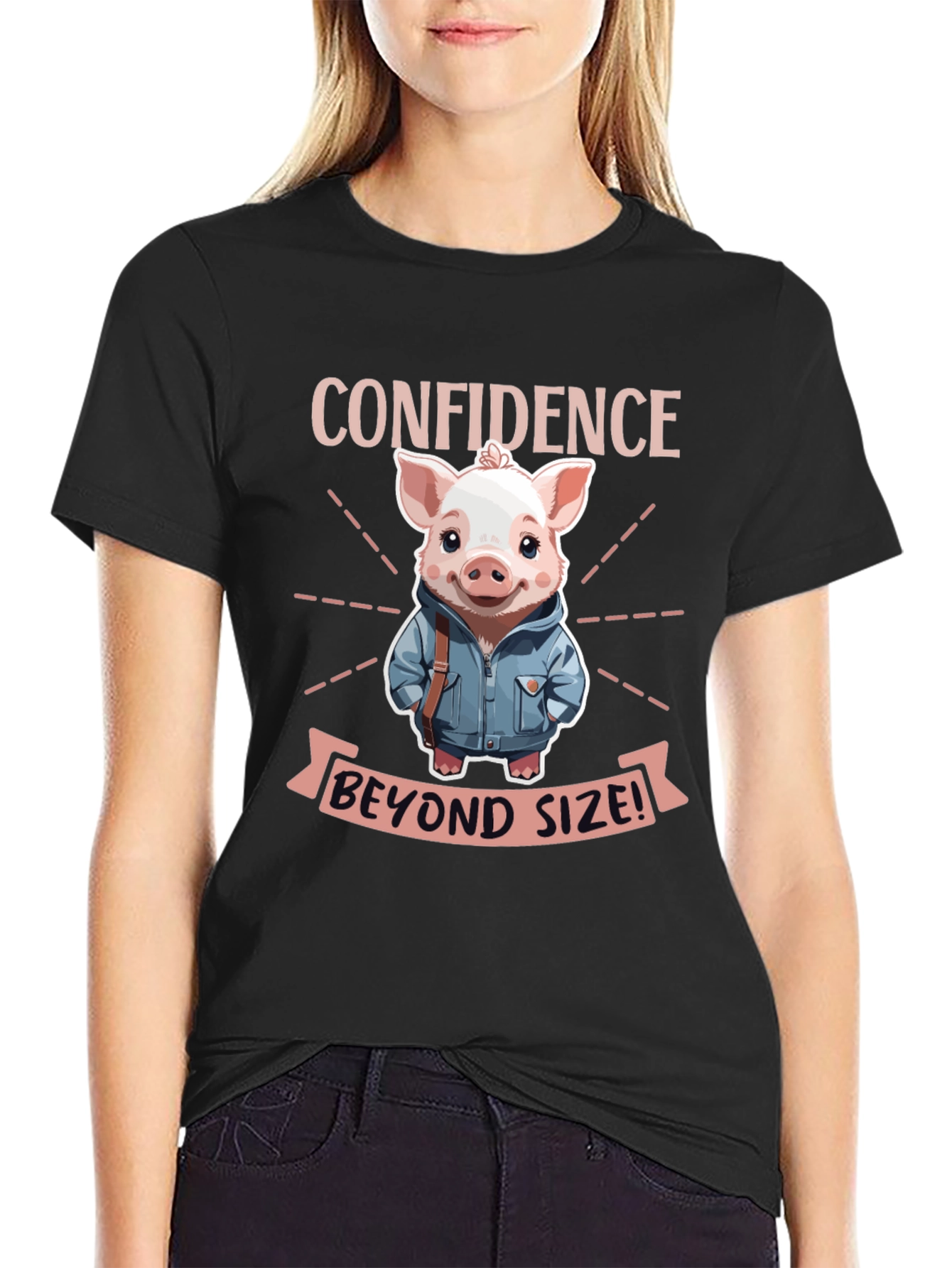 Confidence Beyond Size Pig Graphic Tee