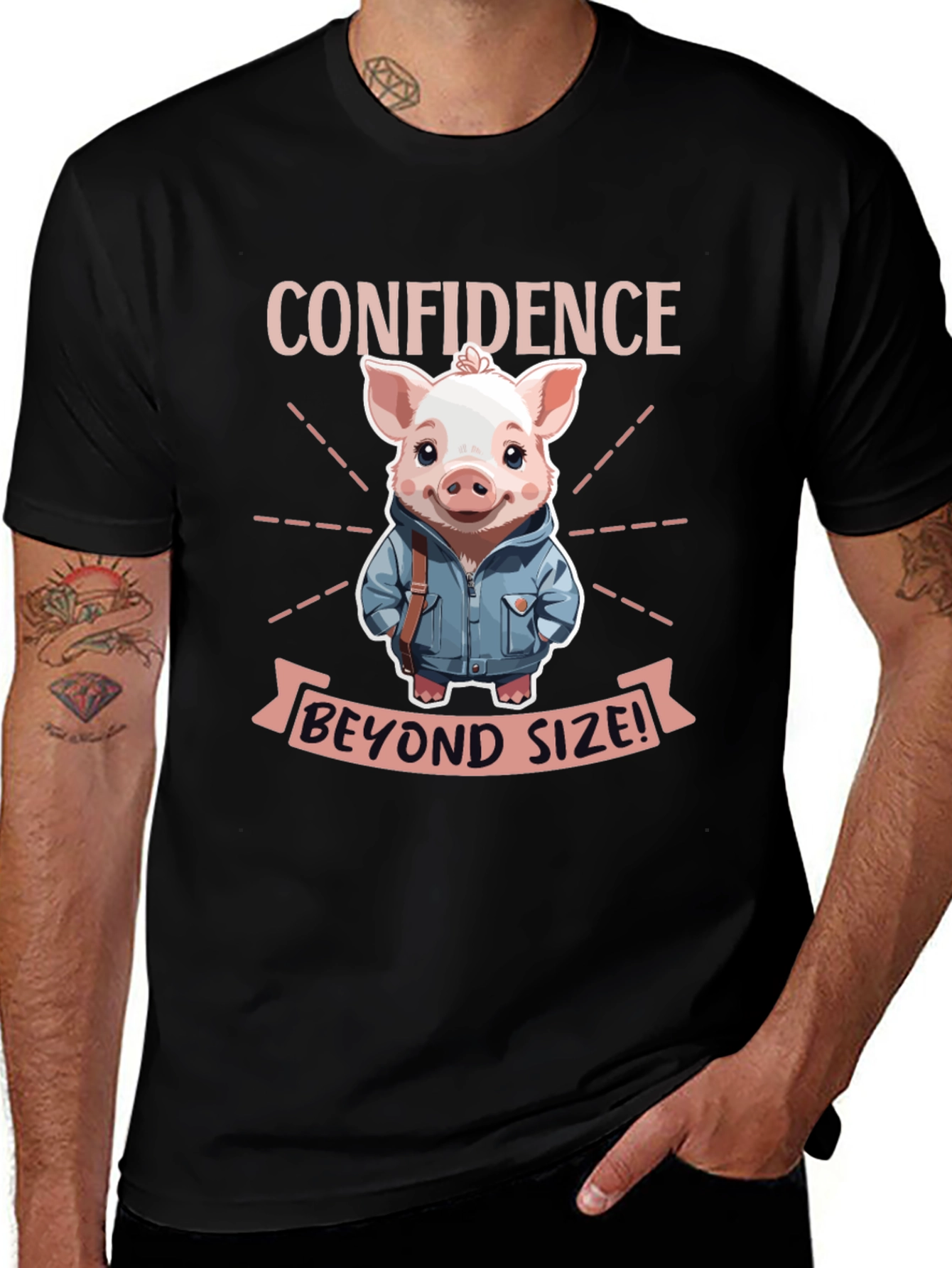 Confidence Beyond Size Pig Graphic Tee