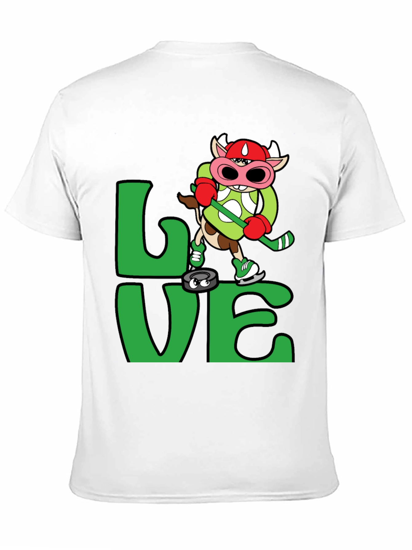Love Hockey Cow T-Shirt Black