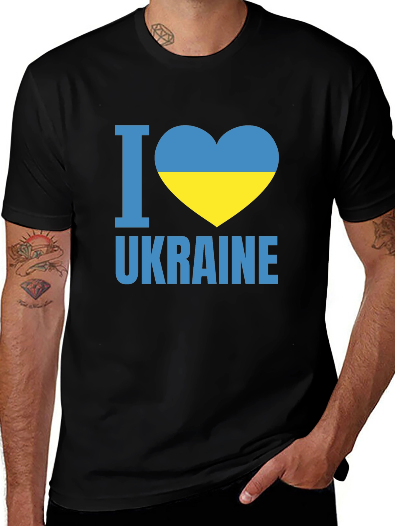 I Love Ukraine Black T-Shirt