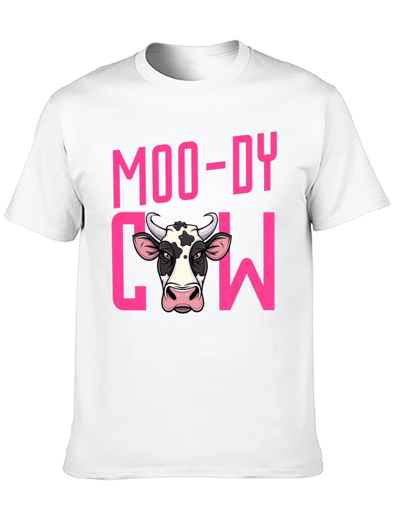 Moody Cow Graphic T-Shirt - Black