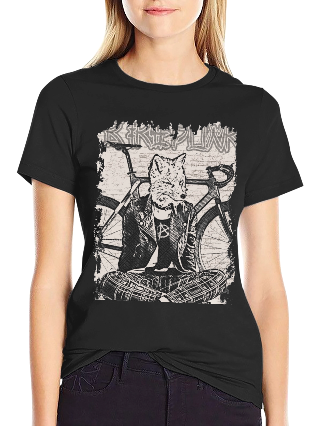 Fox Punk Biker Graphic T-Shirt