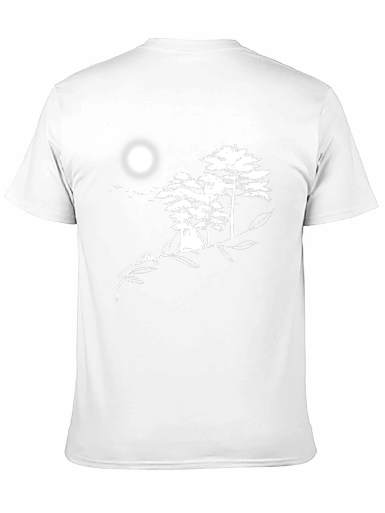 Nature Scene Graphic Tee - Black Cotton Shirt