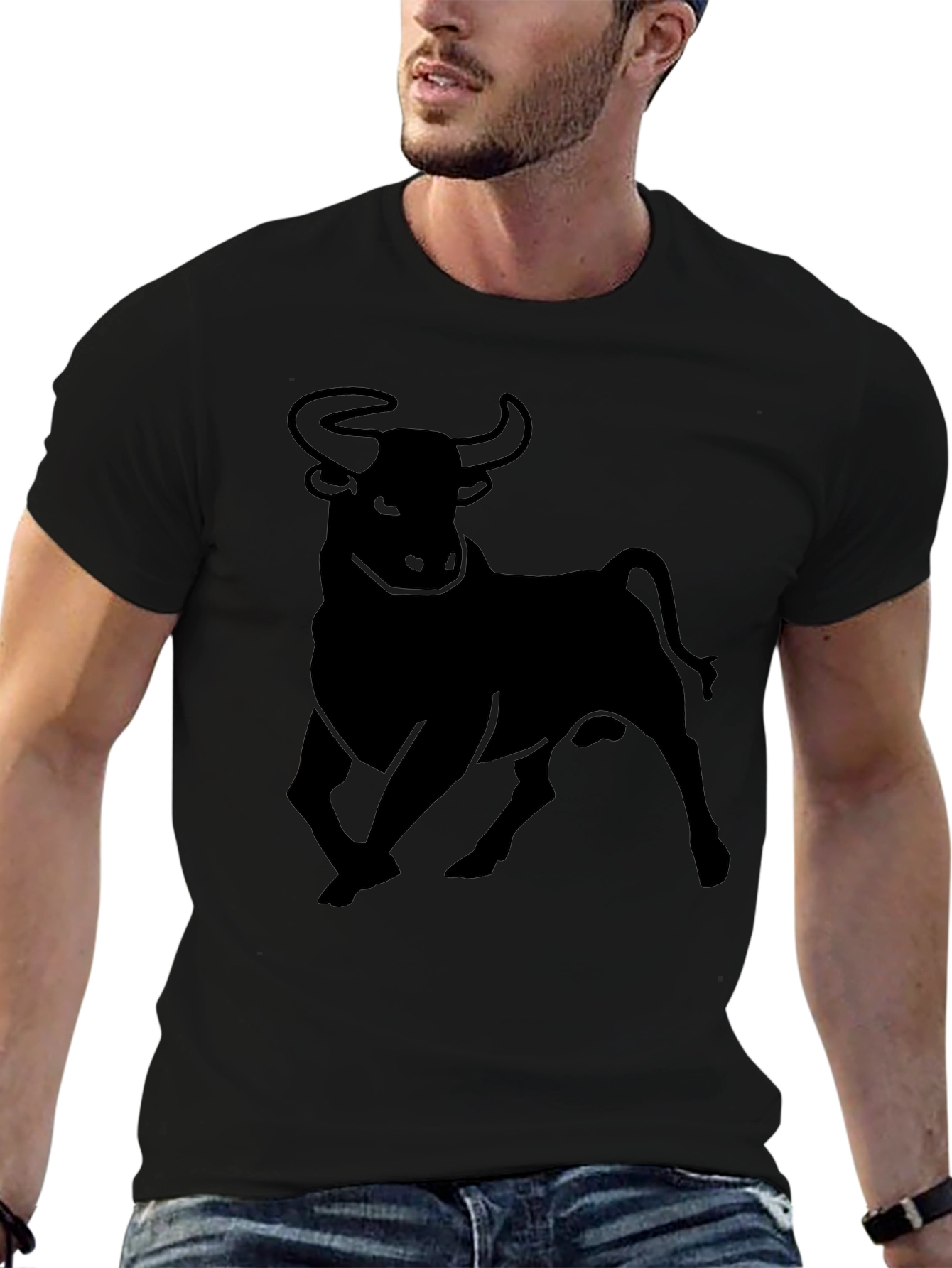 Black Bull Graphic Tee - Mens Casual Shirt