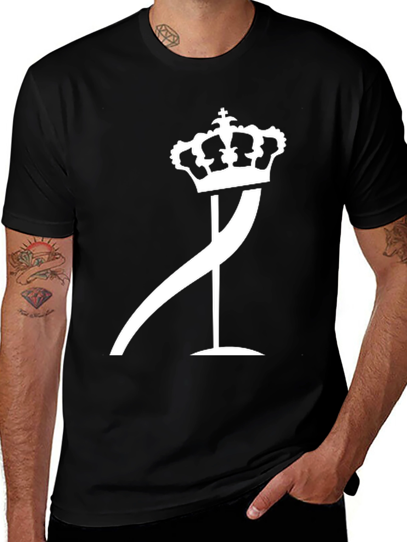 Crown and Curve Graphic Black T-Shirt