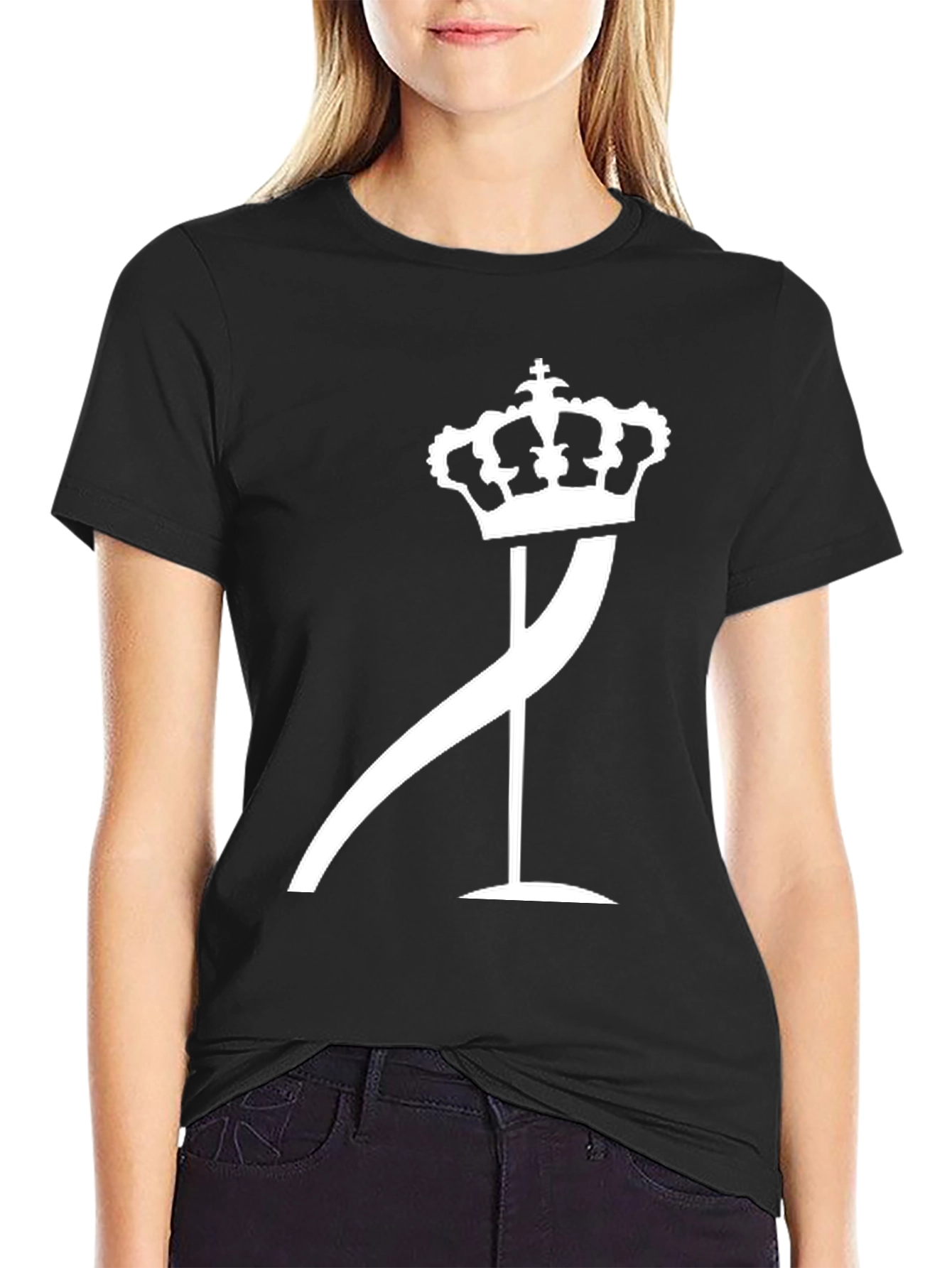 Crown and Curve Graphic Black T-Shirt