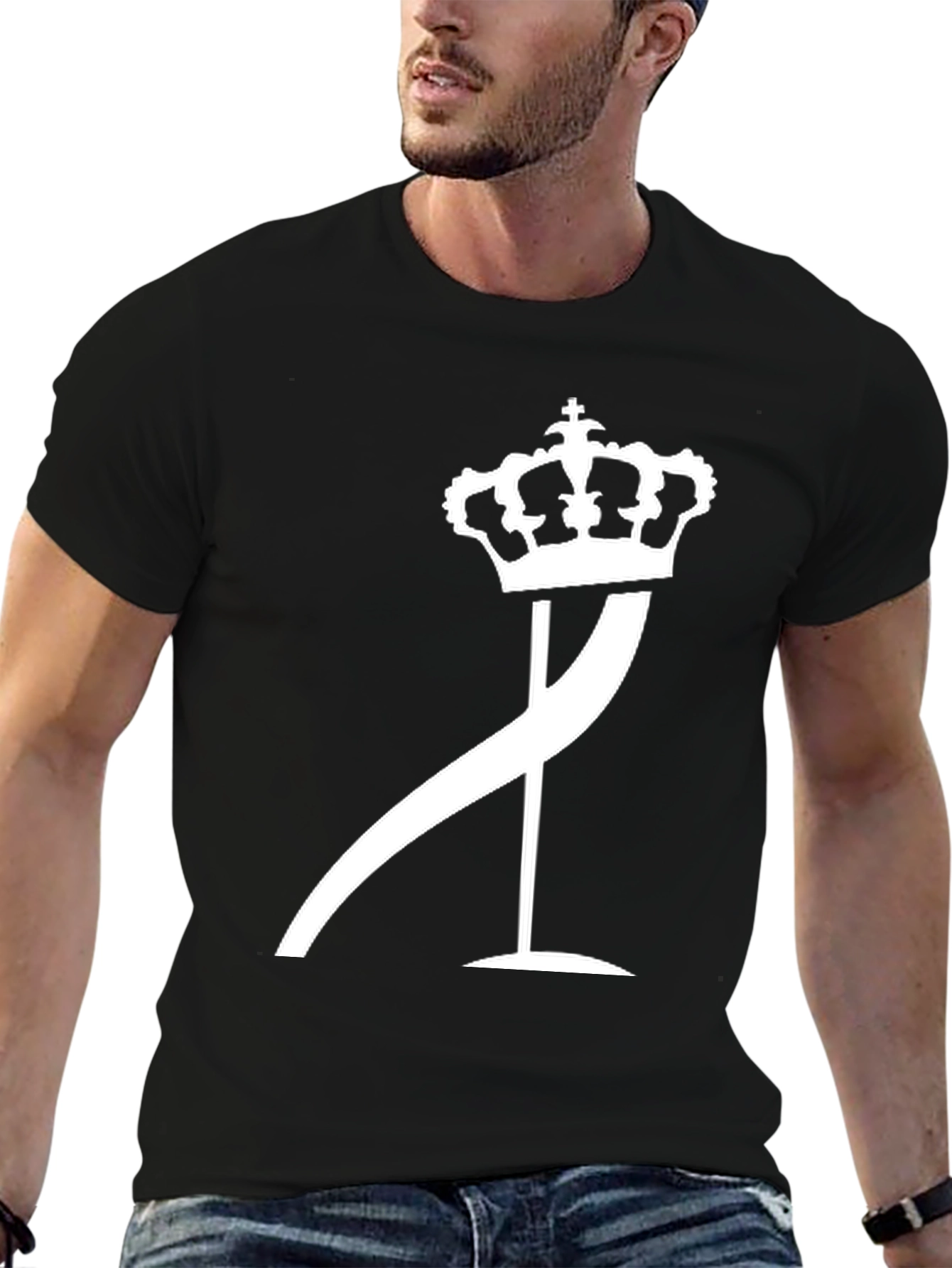 Crown and Curve Graphic Black T-Shirt