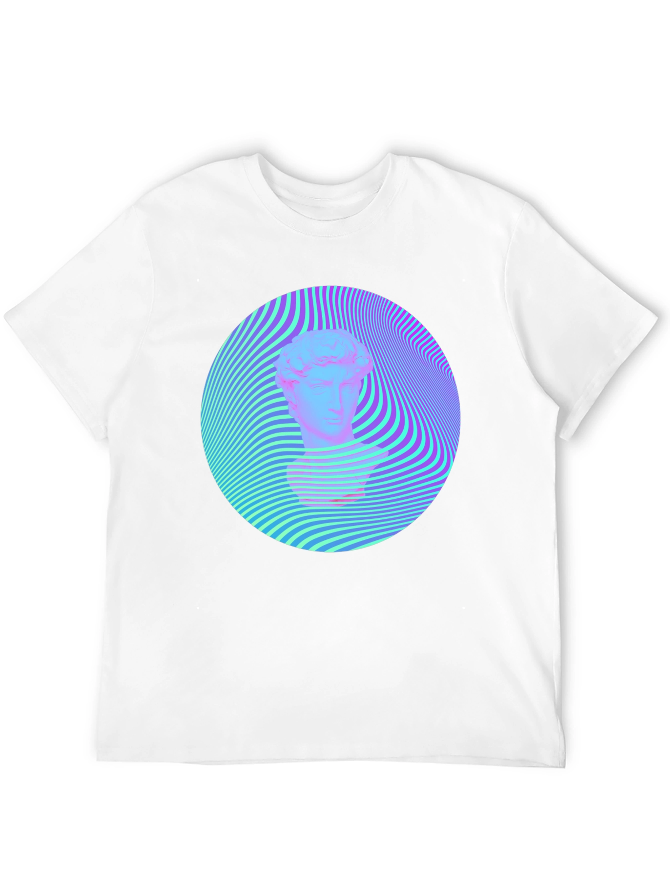Vaporwave Statue Head Tee - Retro Aesthetic Shirt