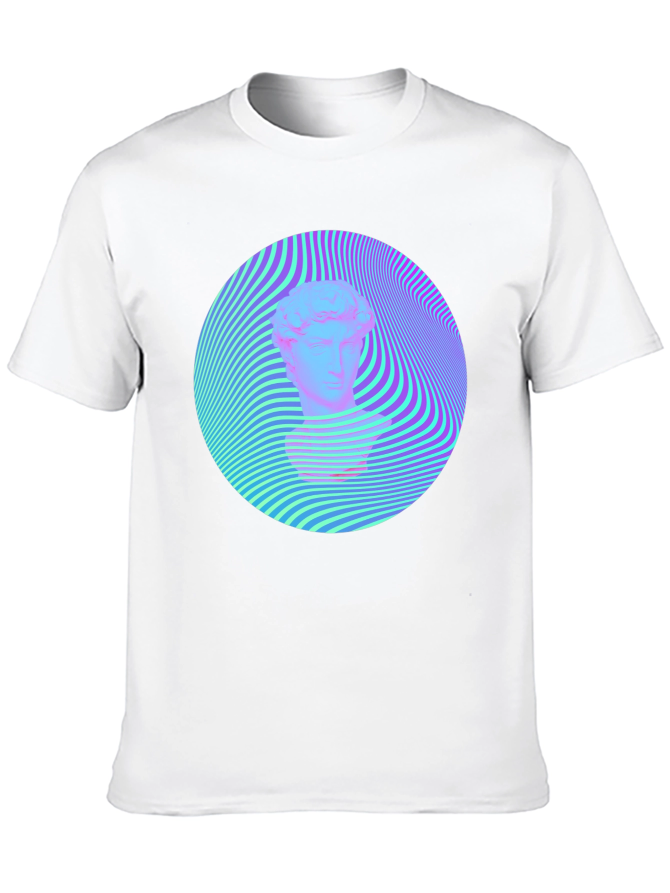 Vaporwave Statue Head Tee - Retro Aesthetic Shirt