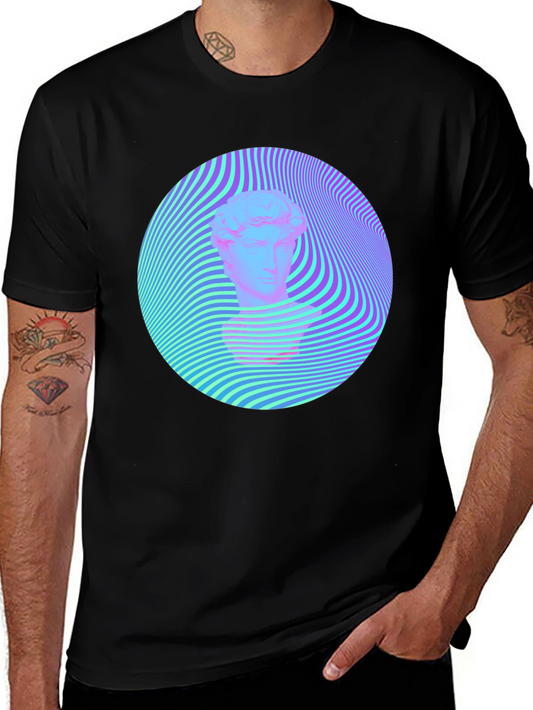 Vaporwave Statue Head Tee - Retro Aesthetic Shirt
