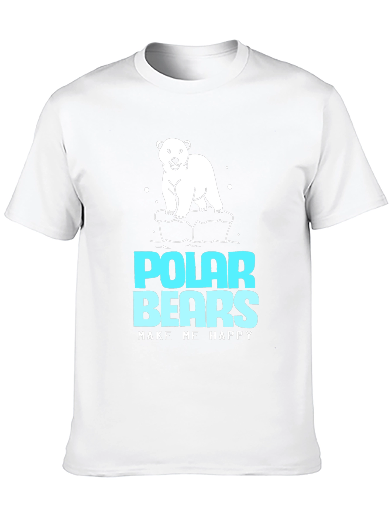 Polar Bears Make Me Happy Black T-Shirt